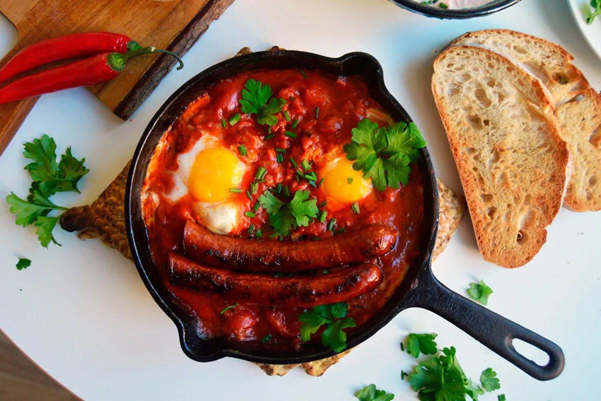 Djävulskt kryddig Chorizo-Shakshuka