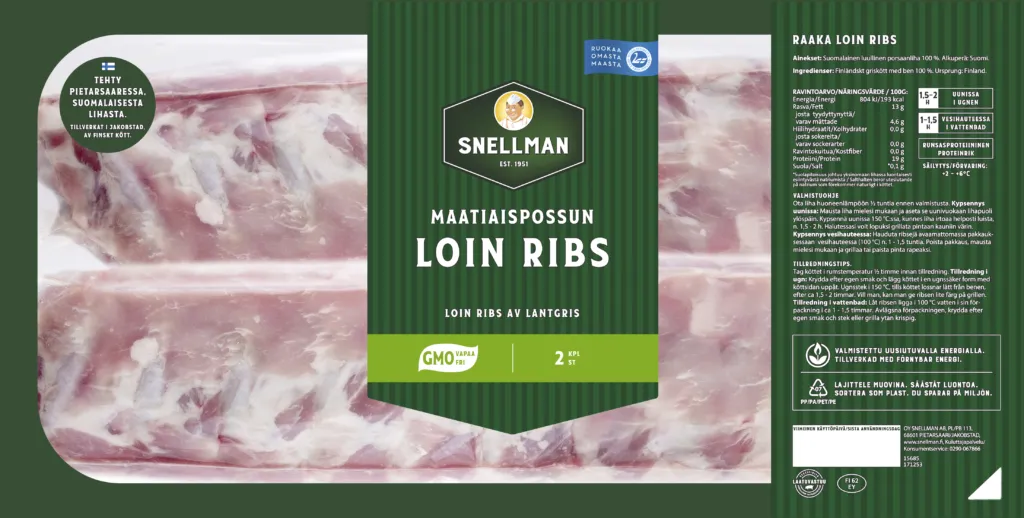 Loin ribs av lantgris ca 1,0 kg