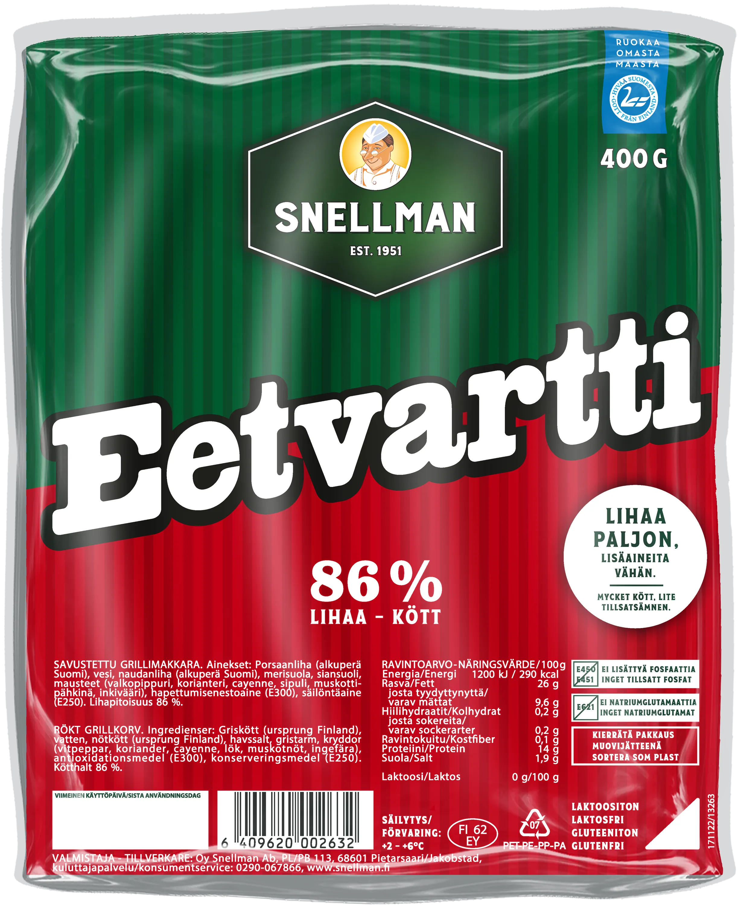 Eetvartti grillkorv 400 g