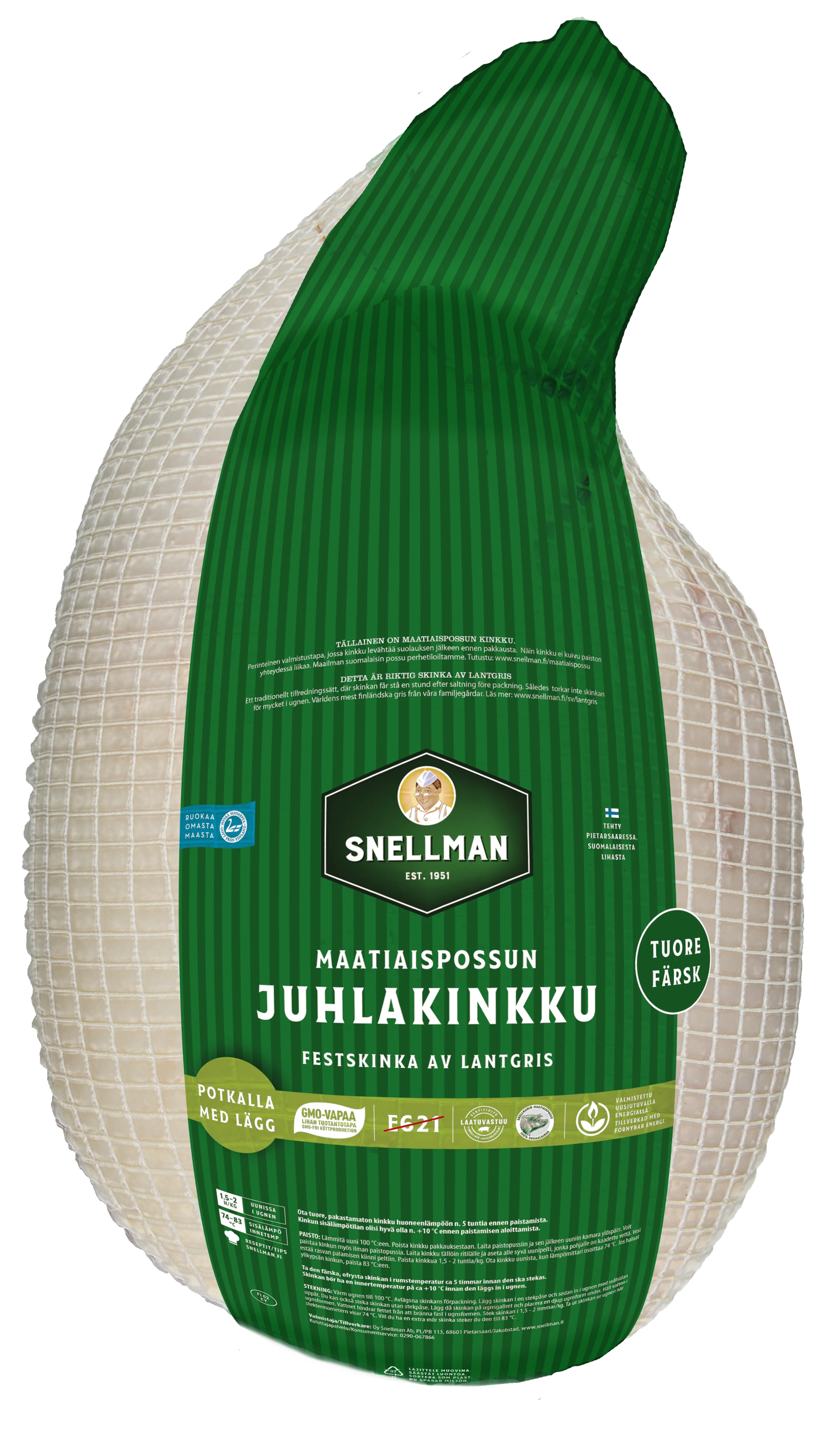 Festskinka av lantgris med lägg färsk ca 7kg