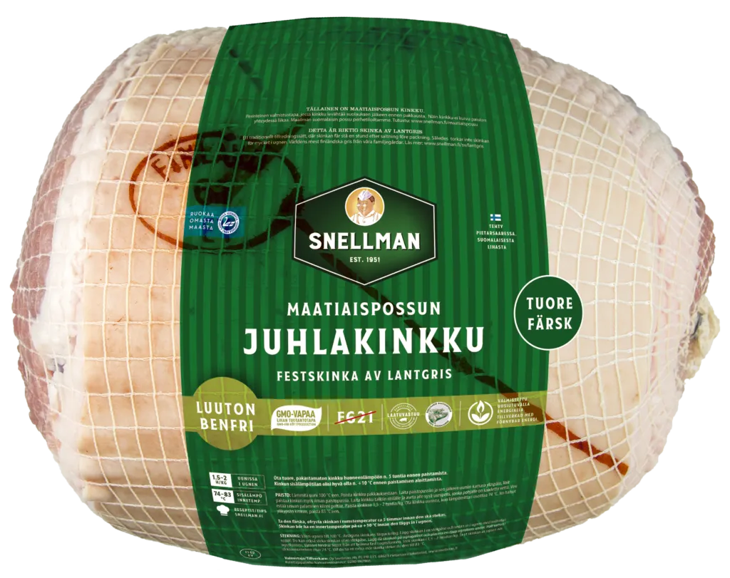 Festskinka av lantgris benfri färsk ca 5 kg