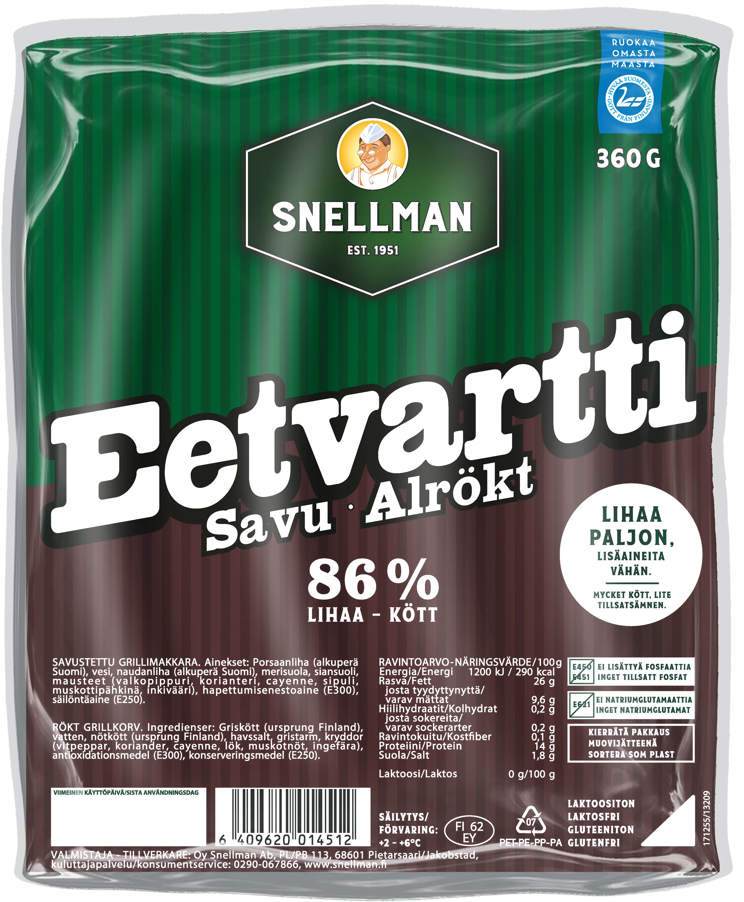 Alrökt Eetvartti grillkorv 360 g