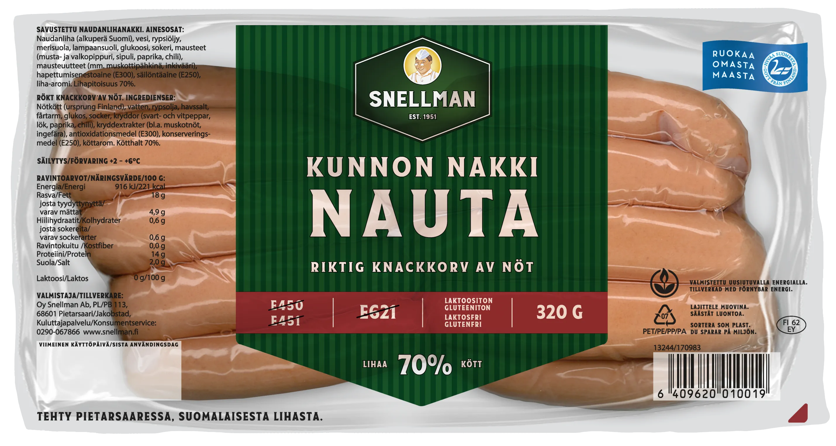 Kunnon naudanlihanakki 320 g