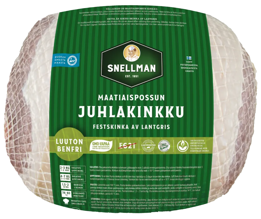 festskinka av lantgris benfri djupfryst ca 3 kg