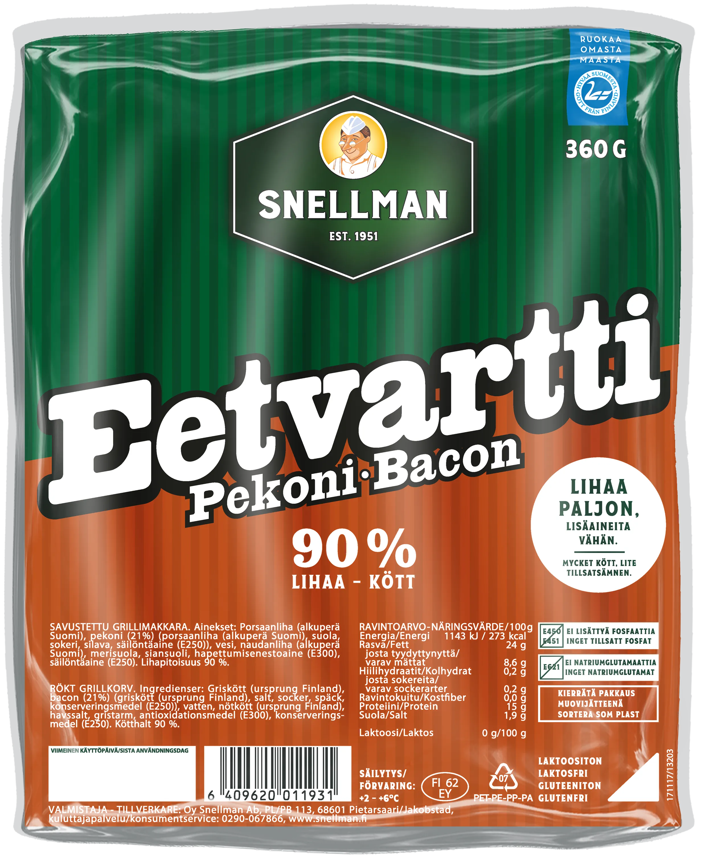 Pekoni Eetvartti grillimakkara 360 g