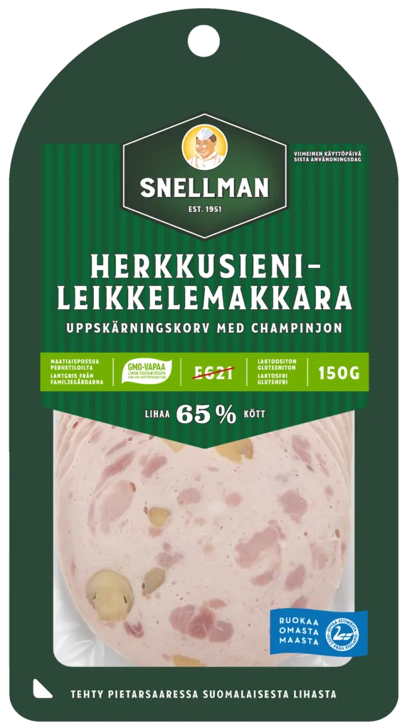 Uppskärningskorv med champinjon 150 g