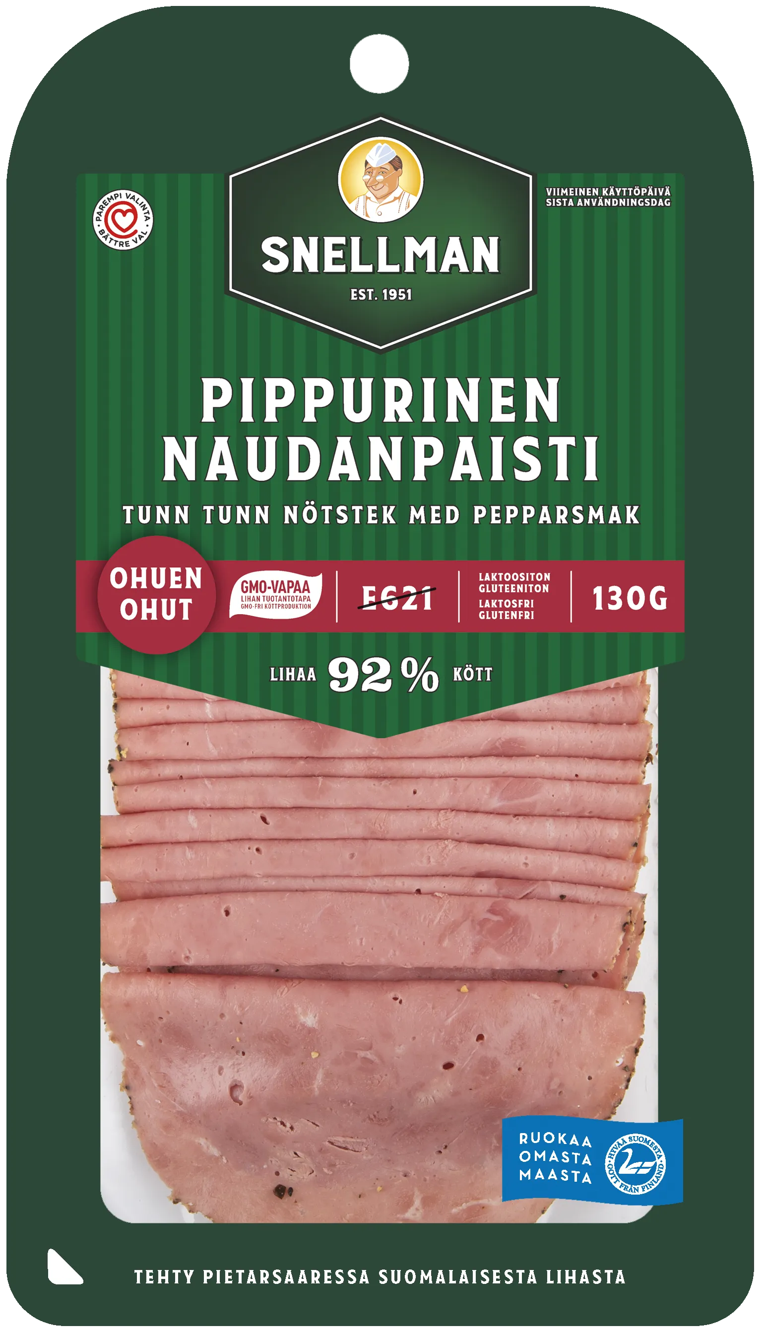 Ohuen ohut pippurinen naudanpaisti 130 g