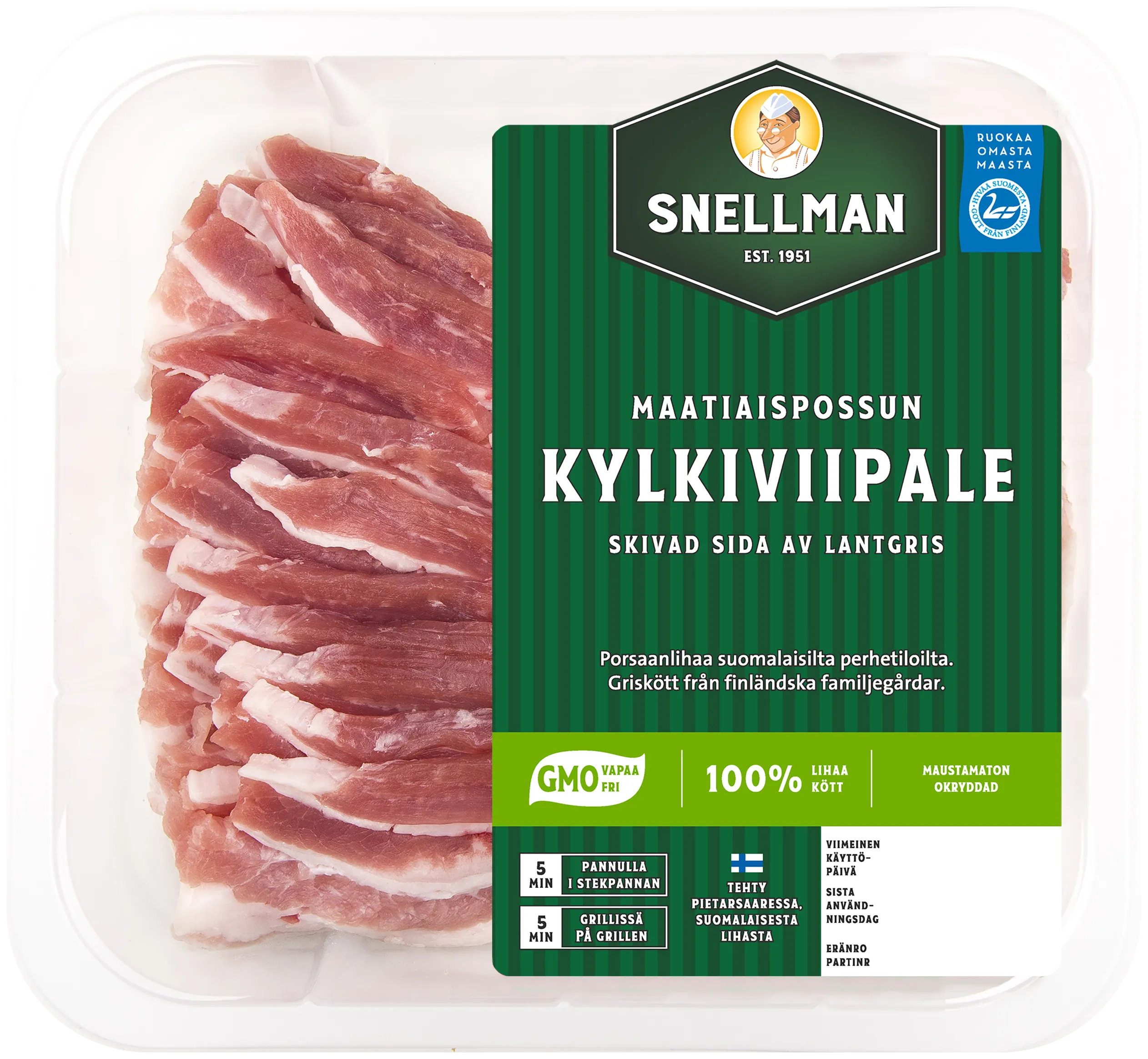 Skivad sida av lantgris ca 350 g