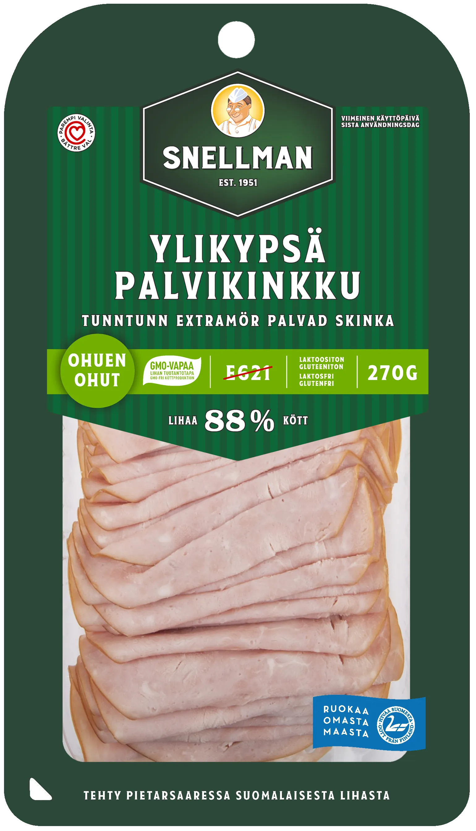 Ohuen ohut ylikypsä palvikinkku 270 g