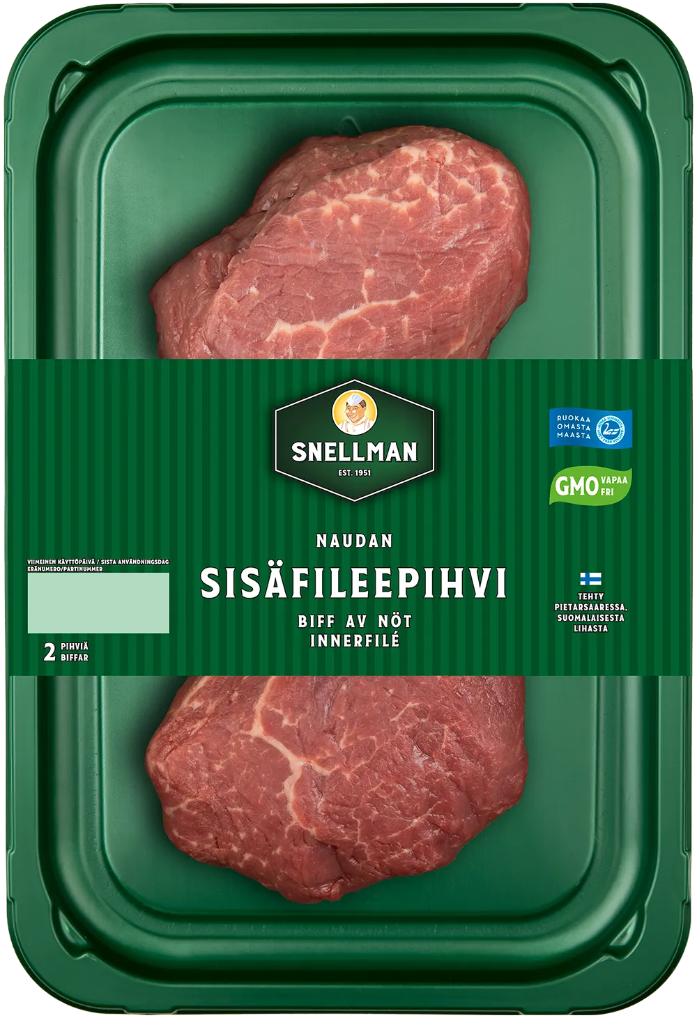 Naudan sisäfileepihvi 2 kpl n. 300 g