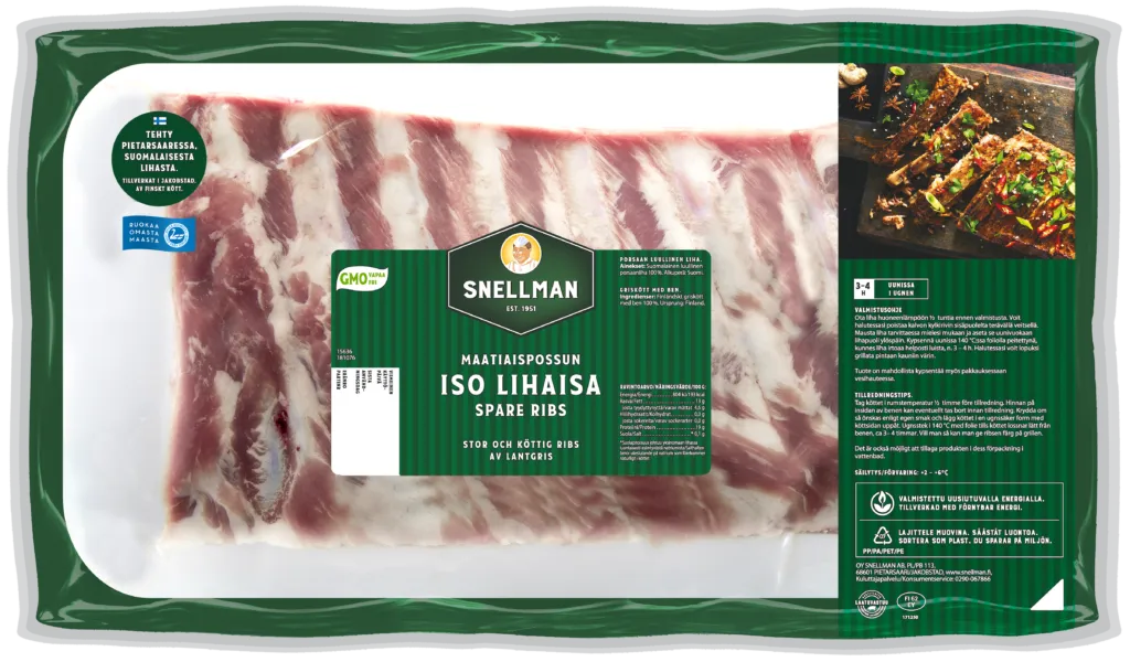 Maatiaispossun iso lihaisa spare ribs n. 900 g