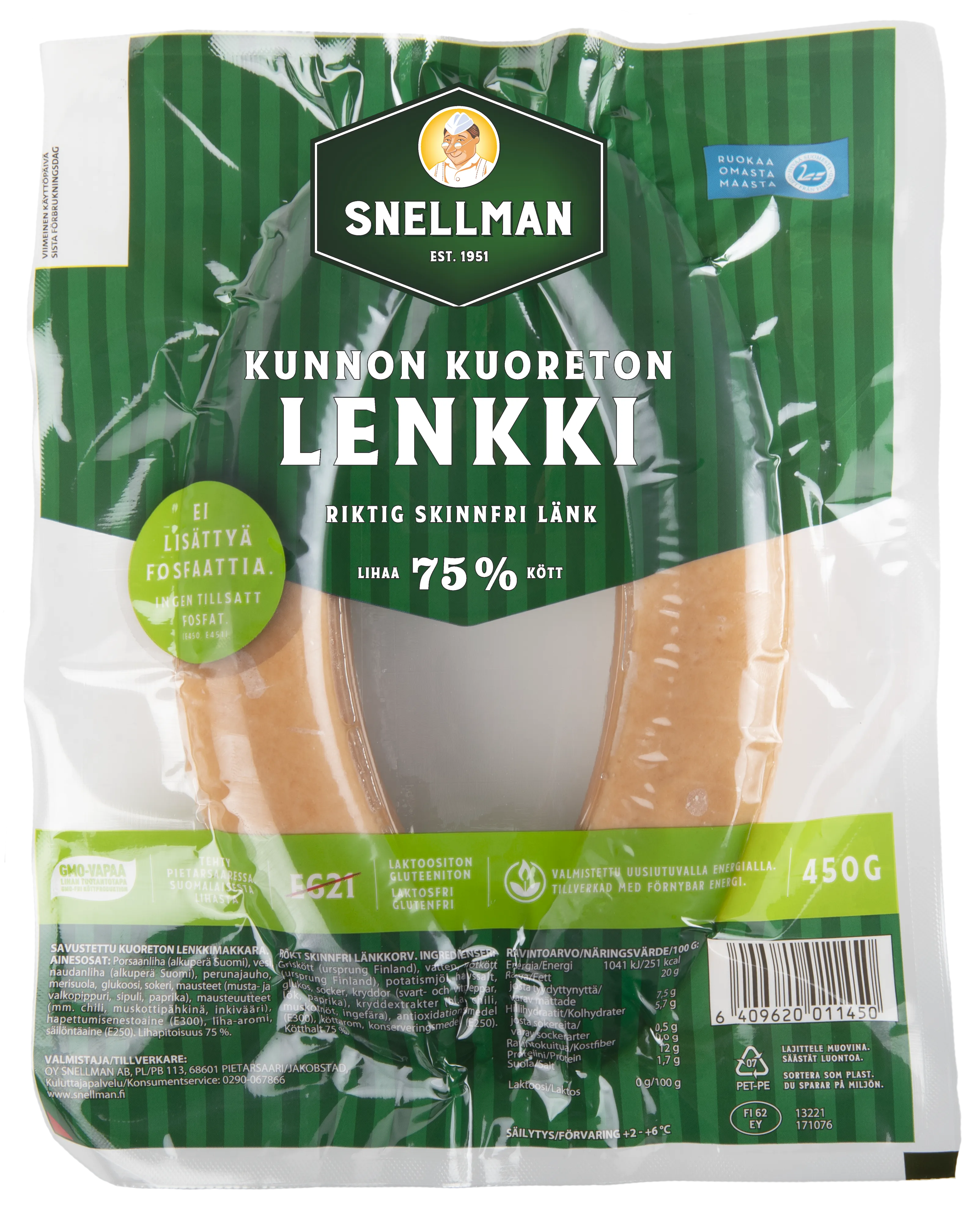 Kunnon kuoreton lenkki 450 g