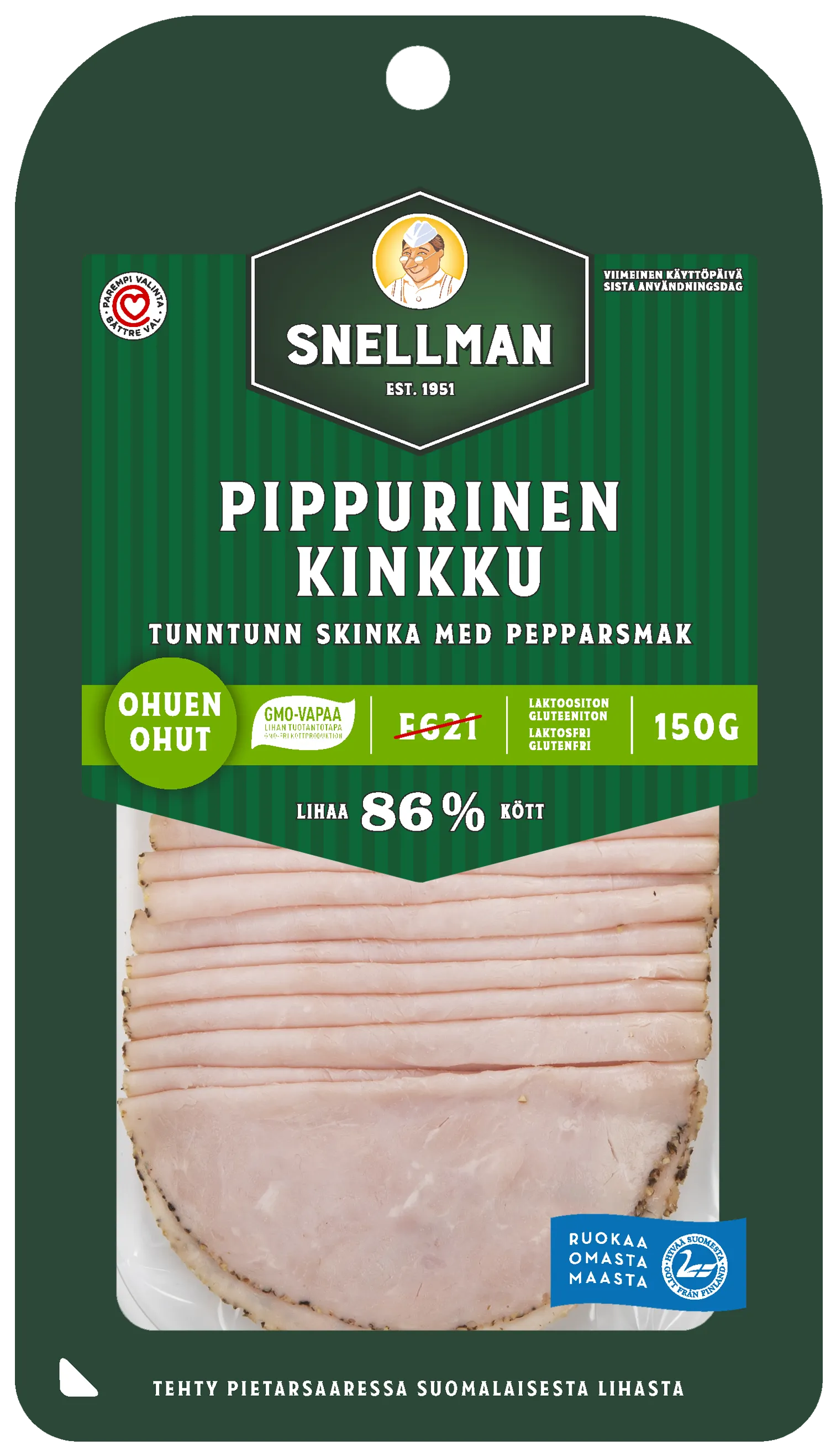 Tunn tunn skinka med pepparsmak 150 g