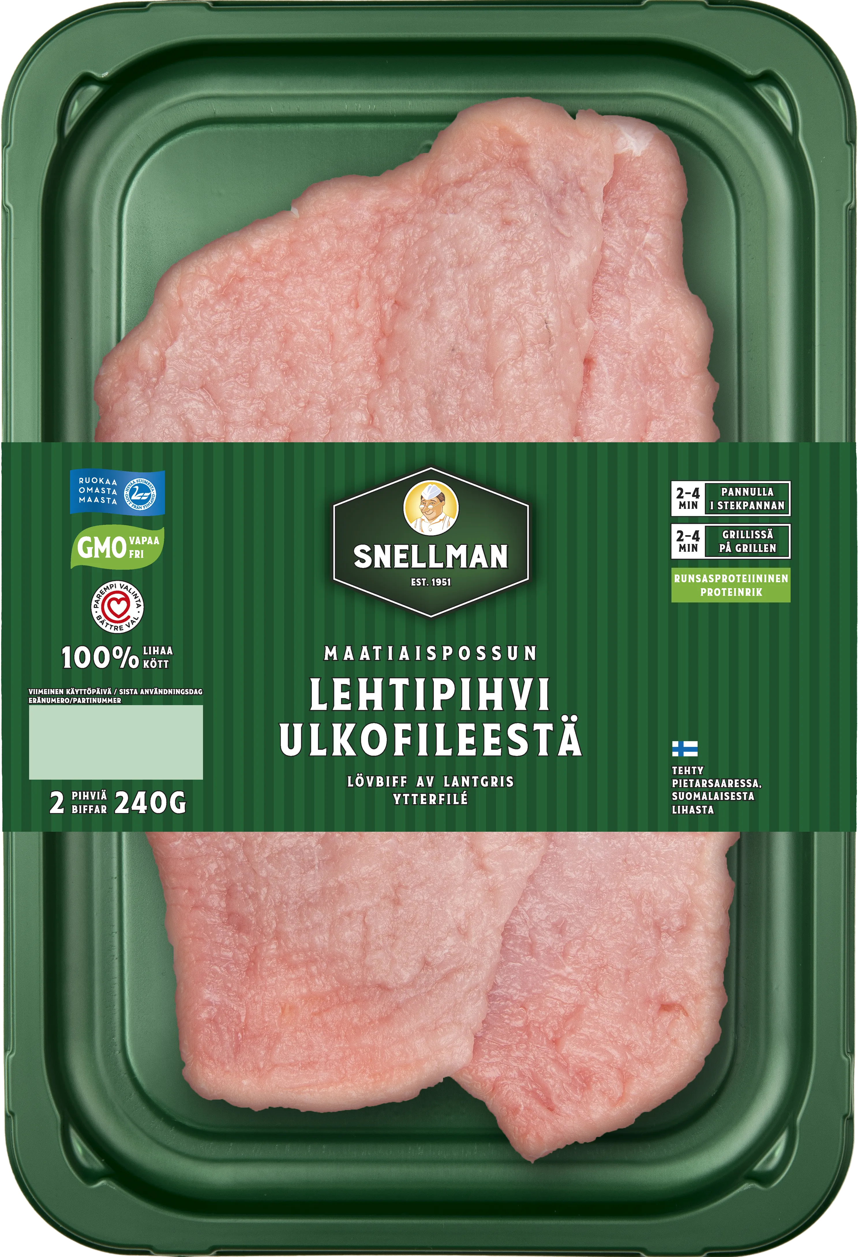 Maatiaispossun lehtipihvi ulkofileestä 2 kpl 240 g