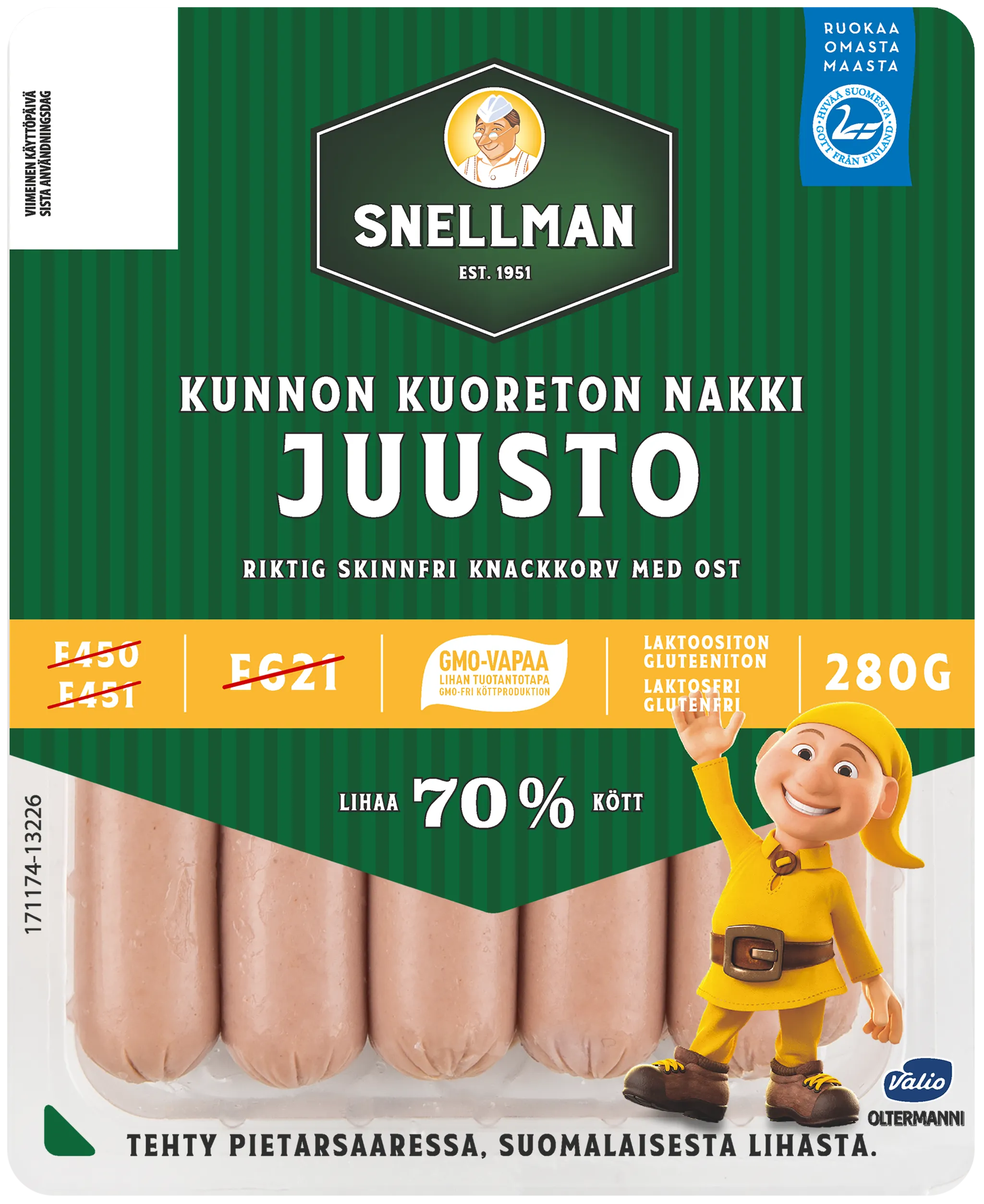 Kunnon kuoreton juustonakki 280 g