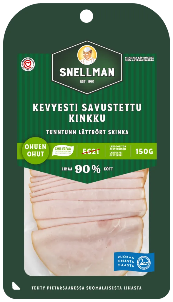 Ohuen ohut kevyesti savustettu kinkku 150 g