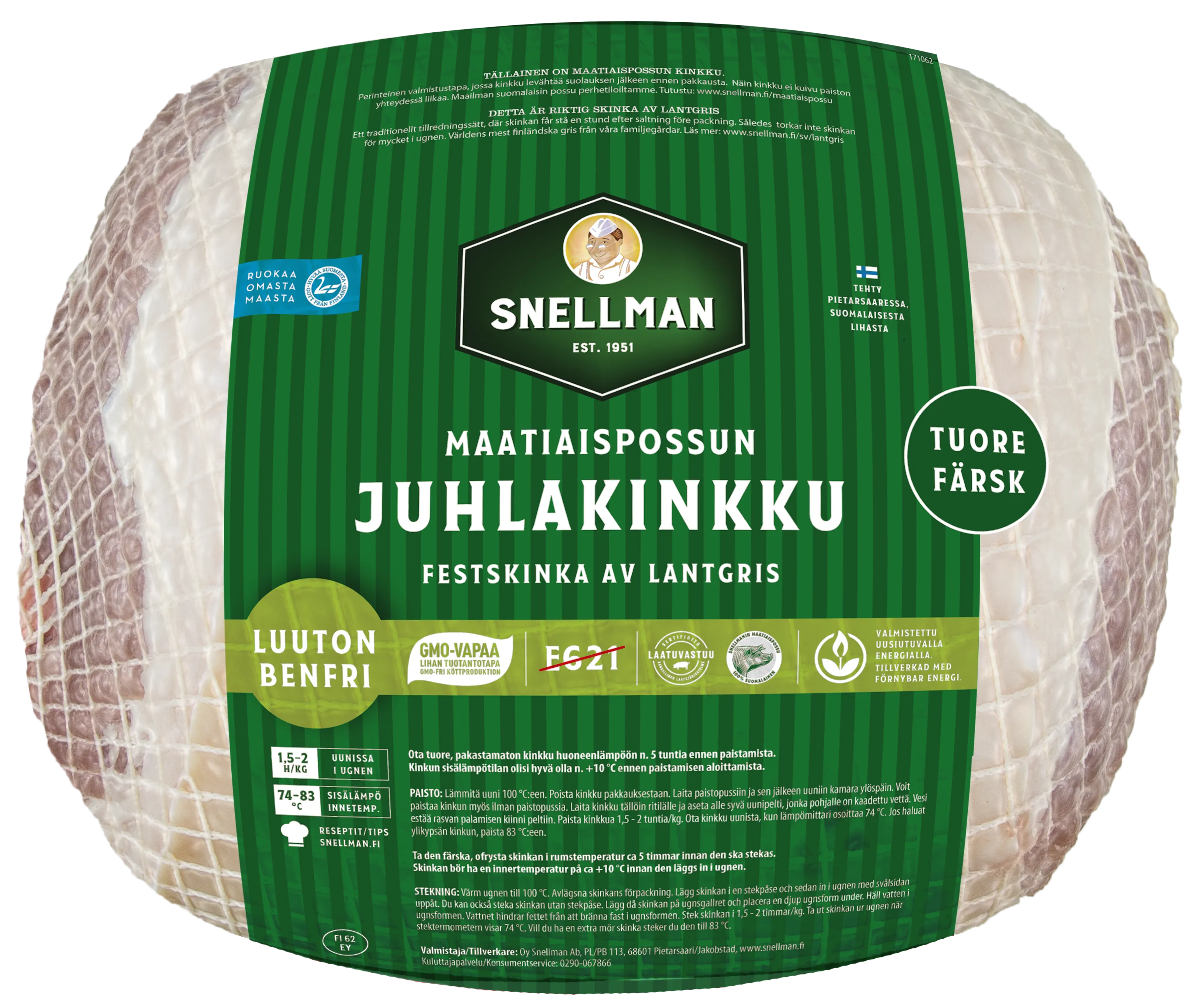 Maatiaispossun juhlakinkku luuton tuore n. 3 kg