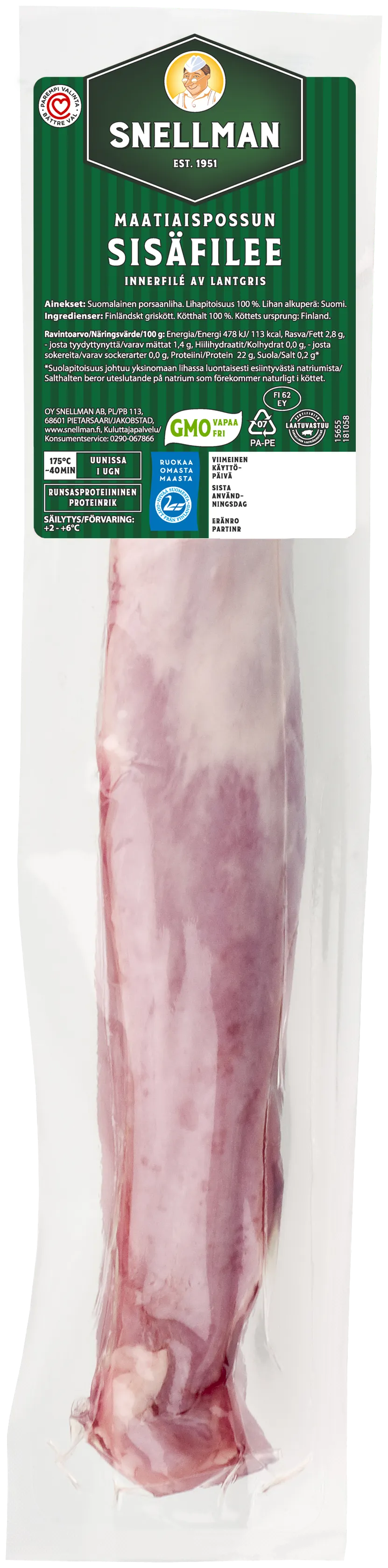 Maatiaispossun sisäfilee n. 690 g