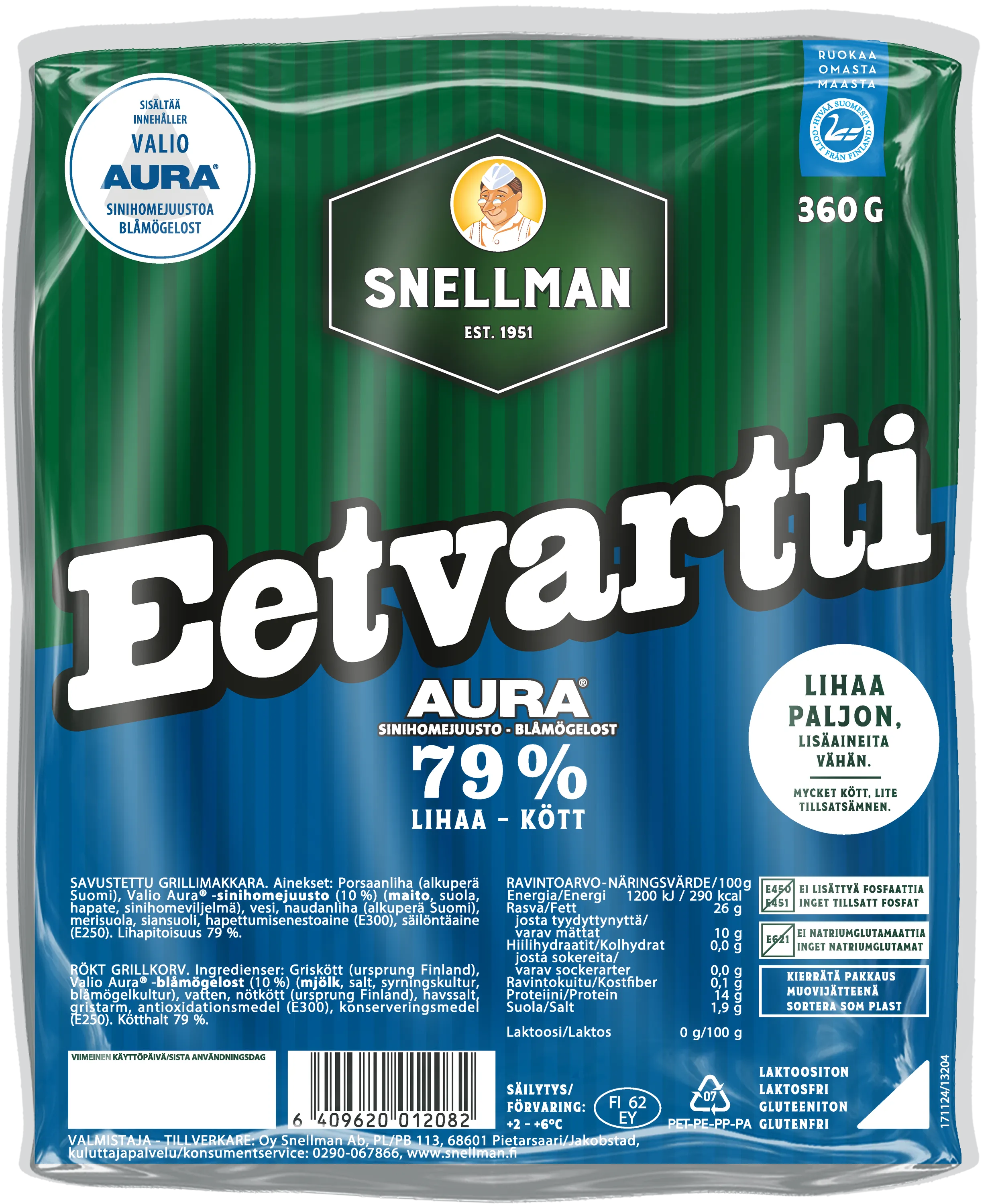 Aura Eetvartti grillkorv 360 g