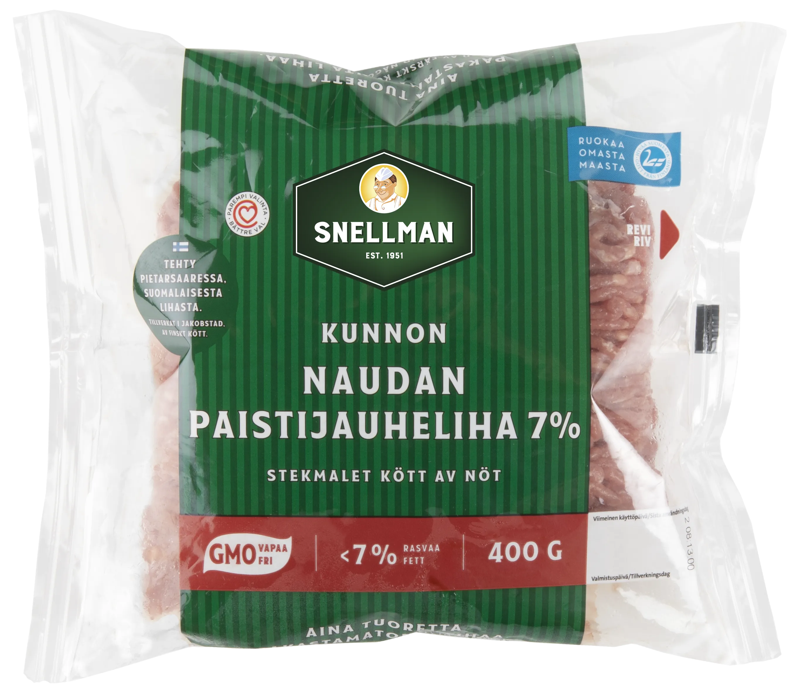 Stekmalet kött av nöt 7 % 400 g