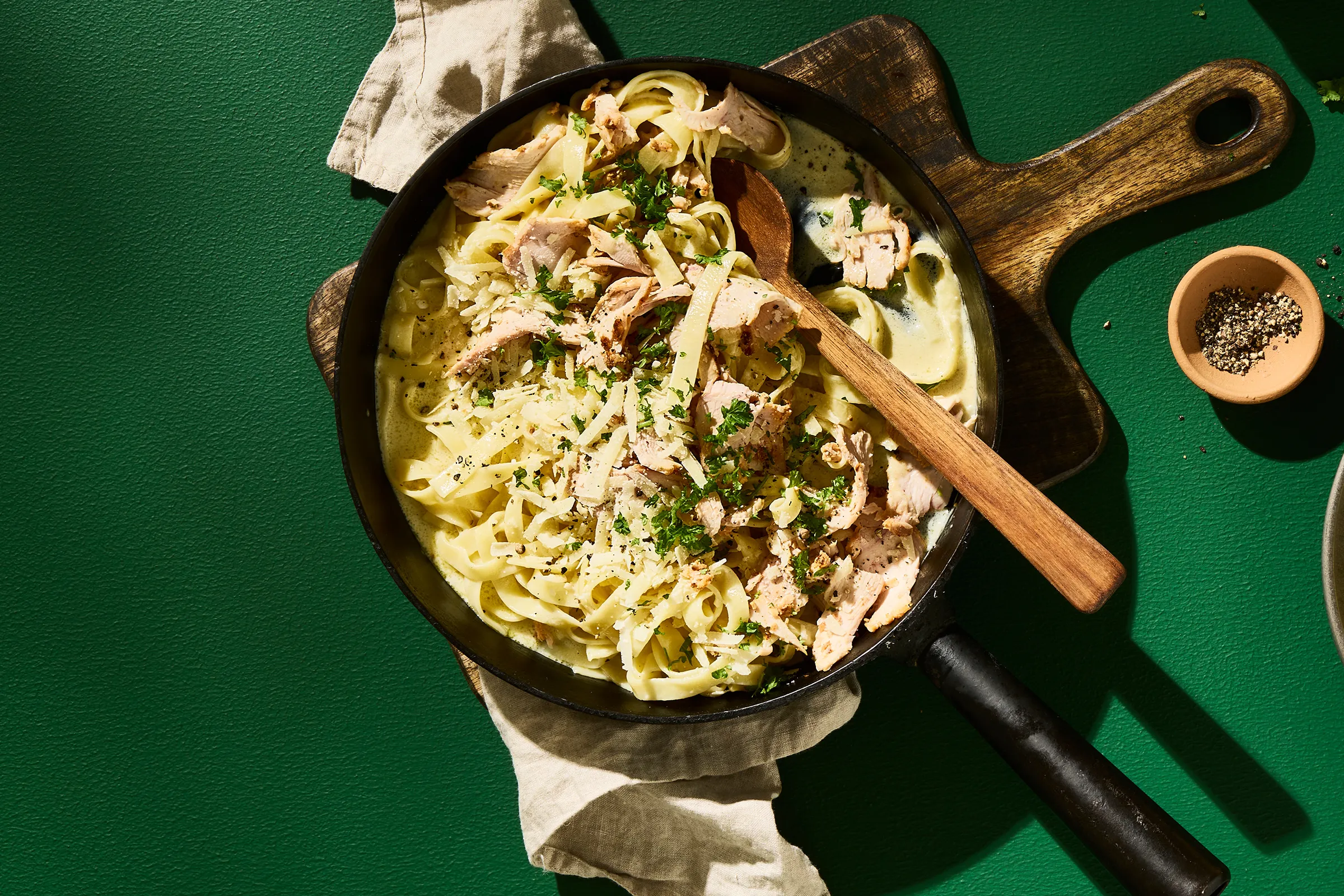 Pasta Alfredo med kyckling