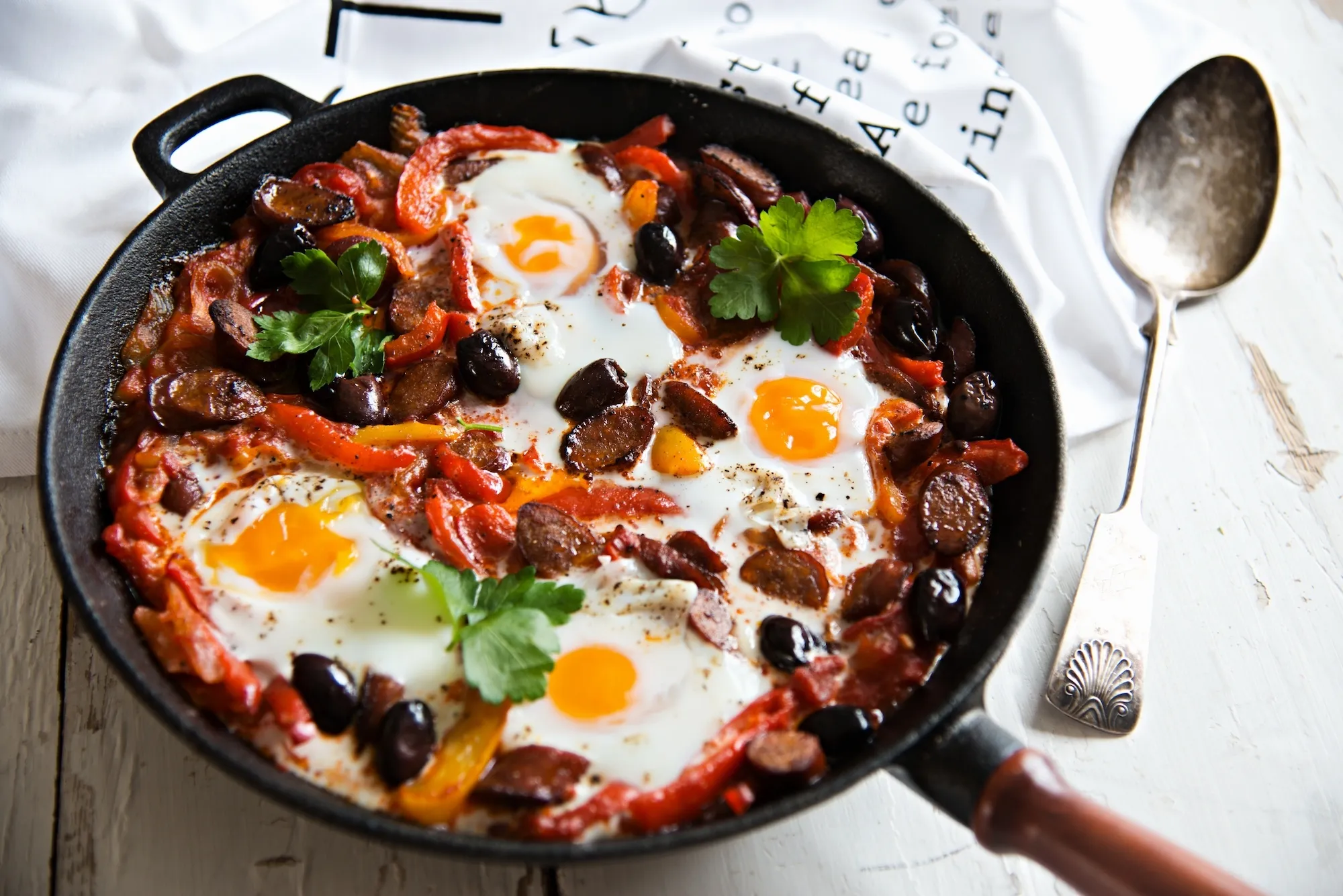 Shakshuka med chorizo