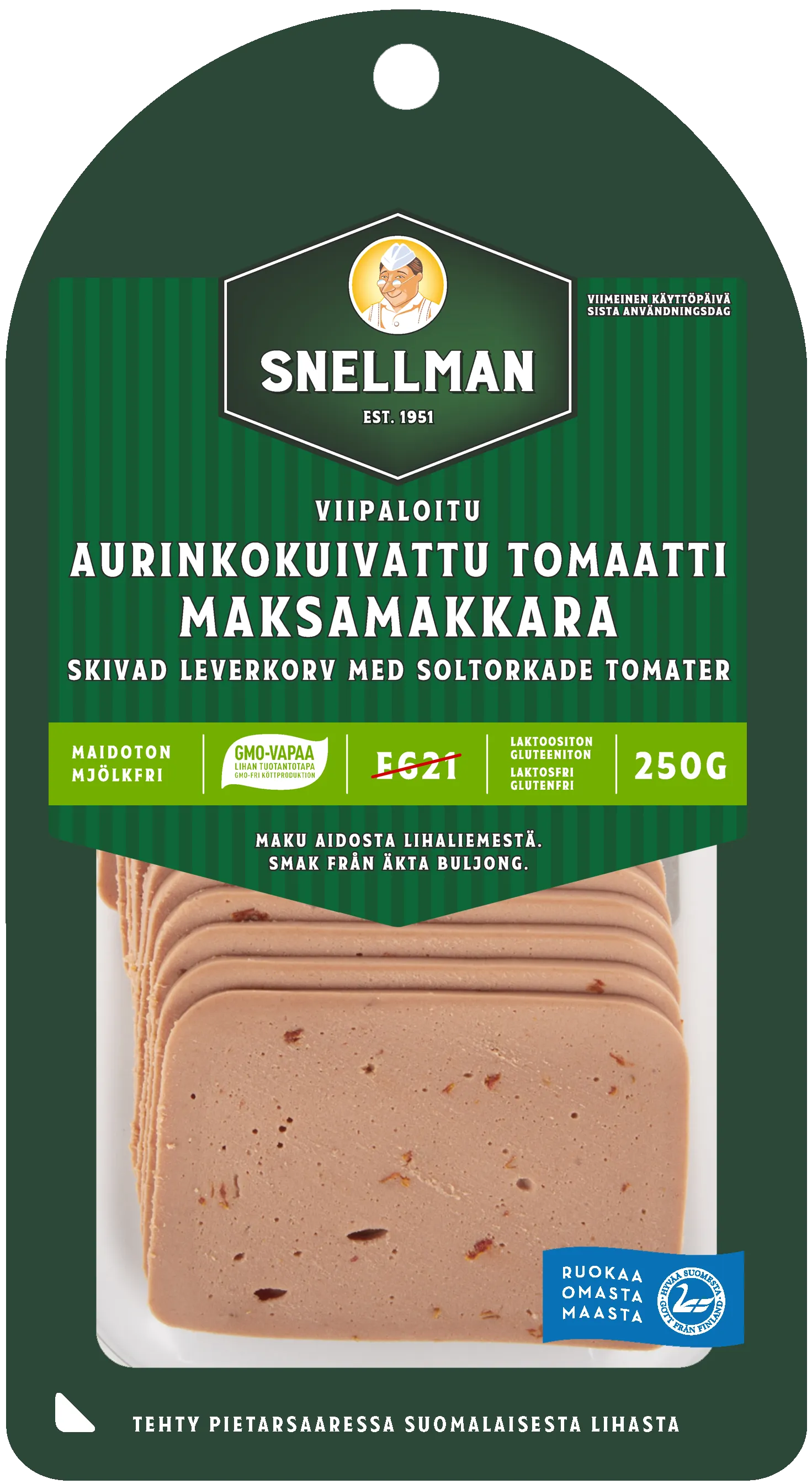 Skivad leverkorv med soltorkade tomater 250 g