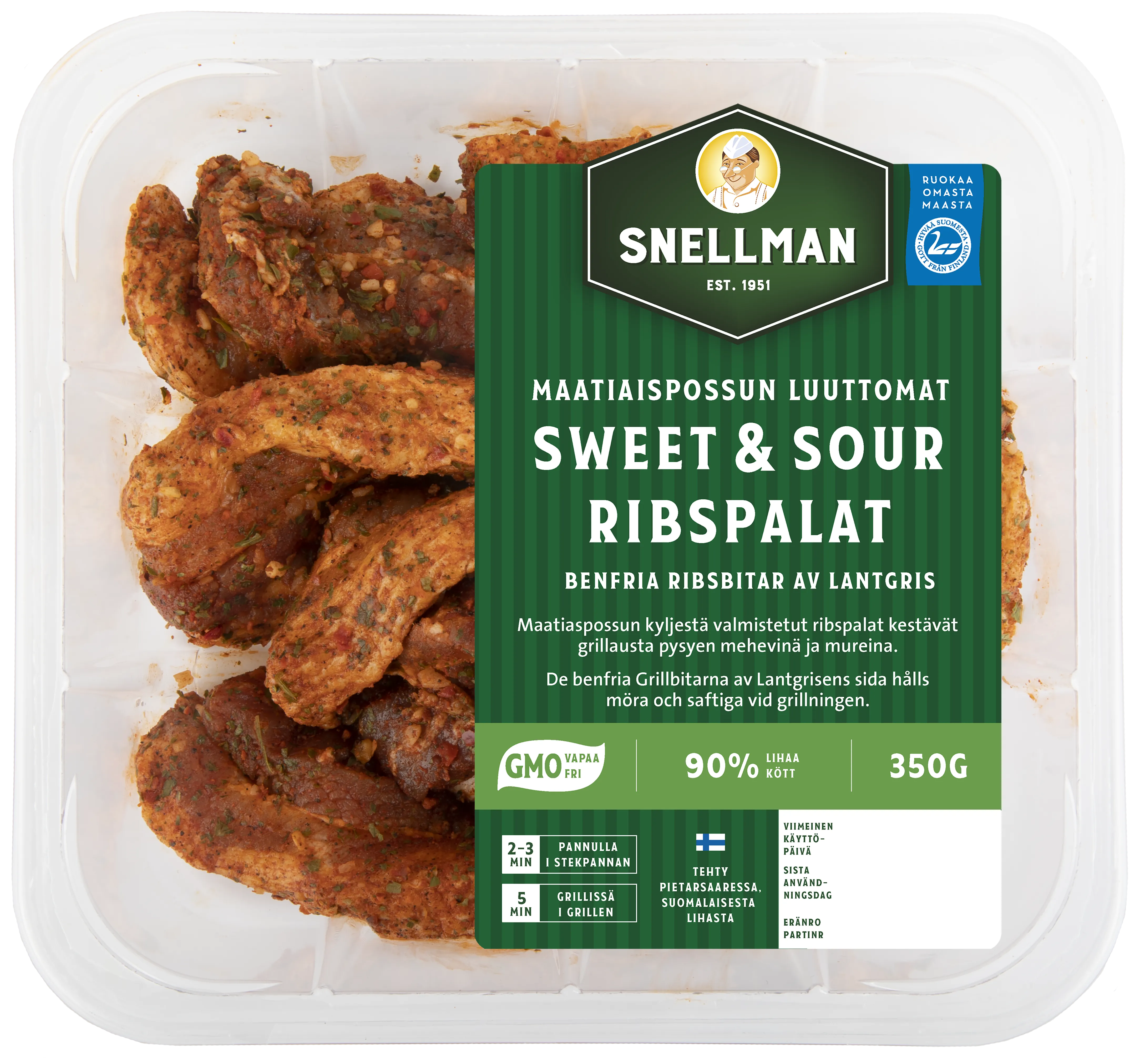 Maatiaispossun sweet & sour ribspalat luuton 350 g