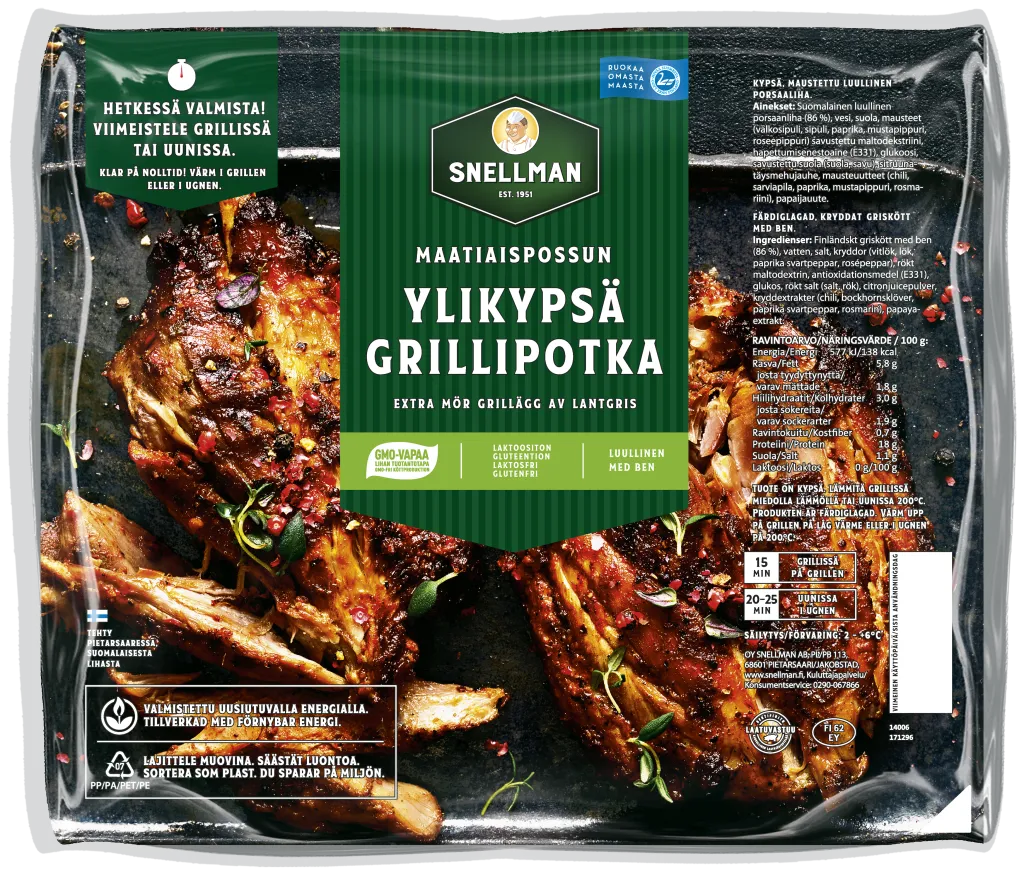 Maatiaispossun ylikypsä grillipotka 2 kpl n500g