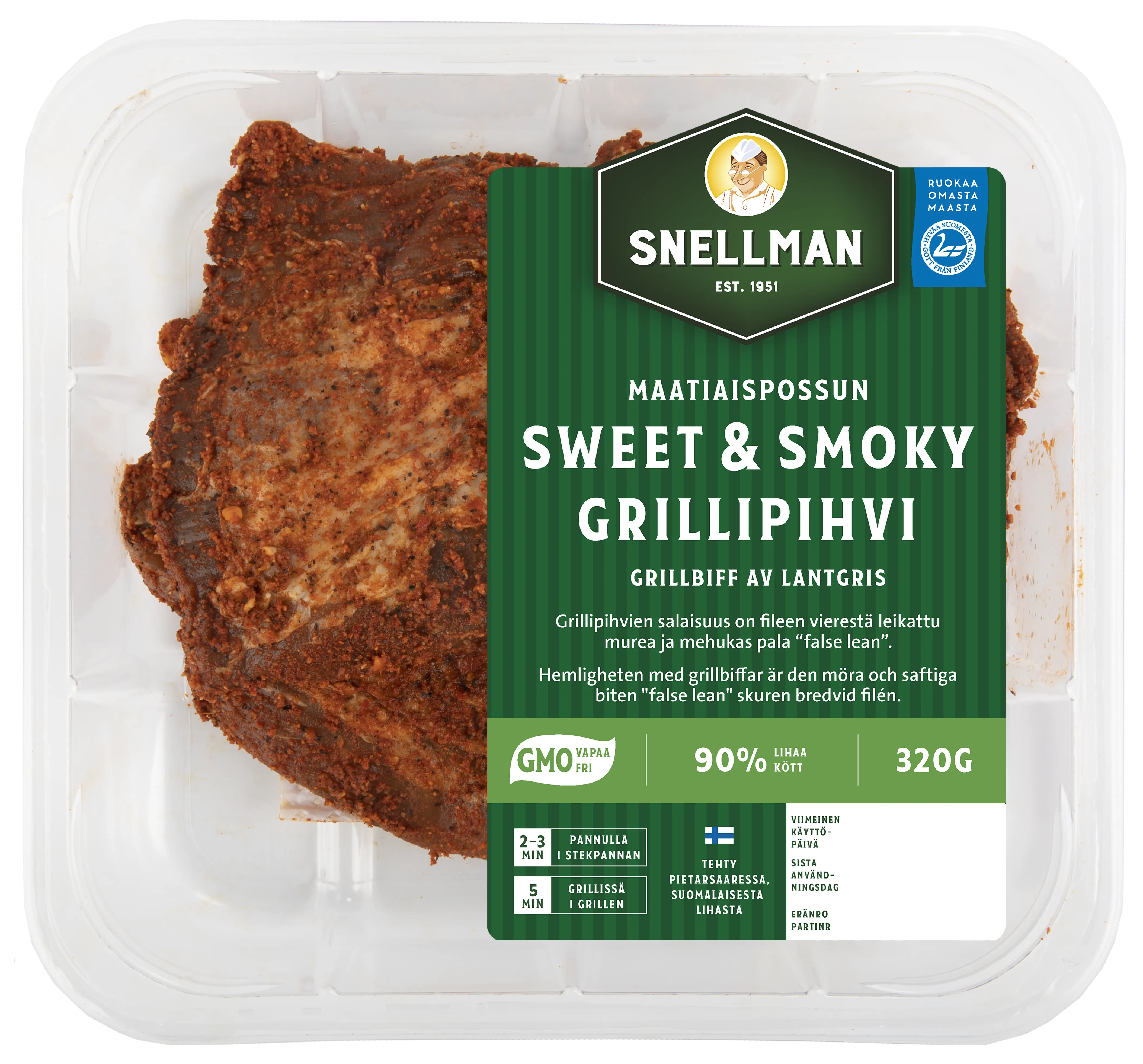Maatiaispossun sweet & smoky grillipihvi 2 kpl n. 320 g