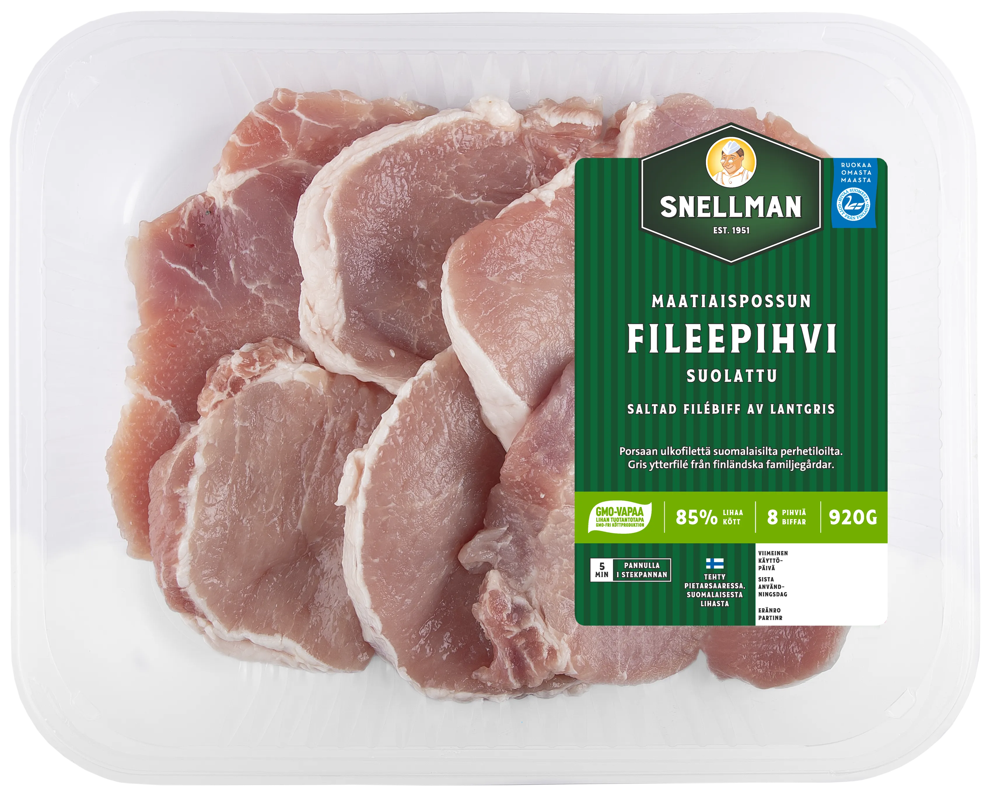 Filébiff av lantgris saltad 8 st 920 g