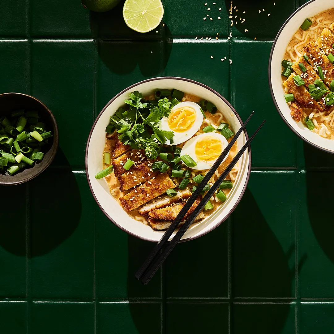 Kokosramen med schnitzel