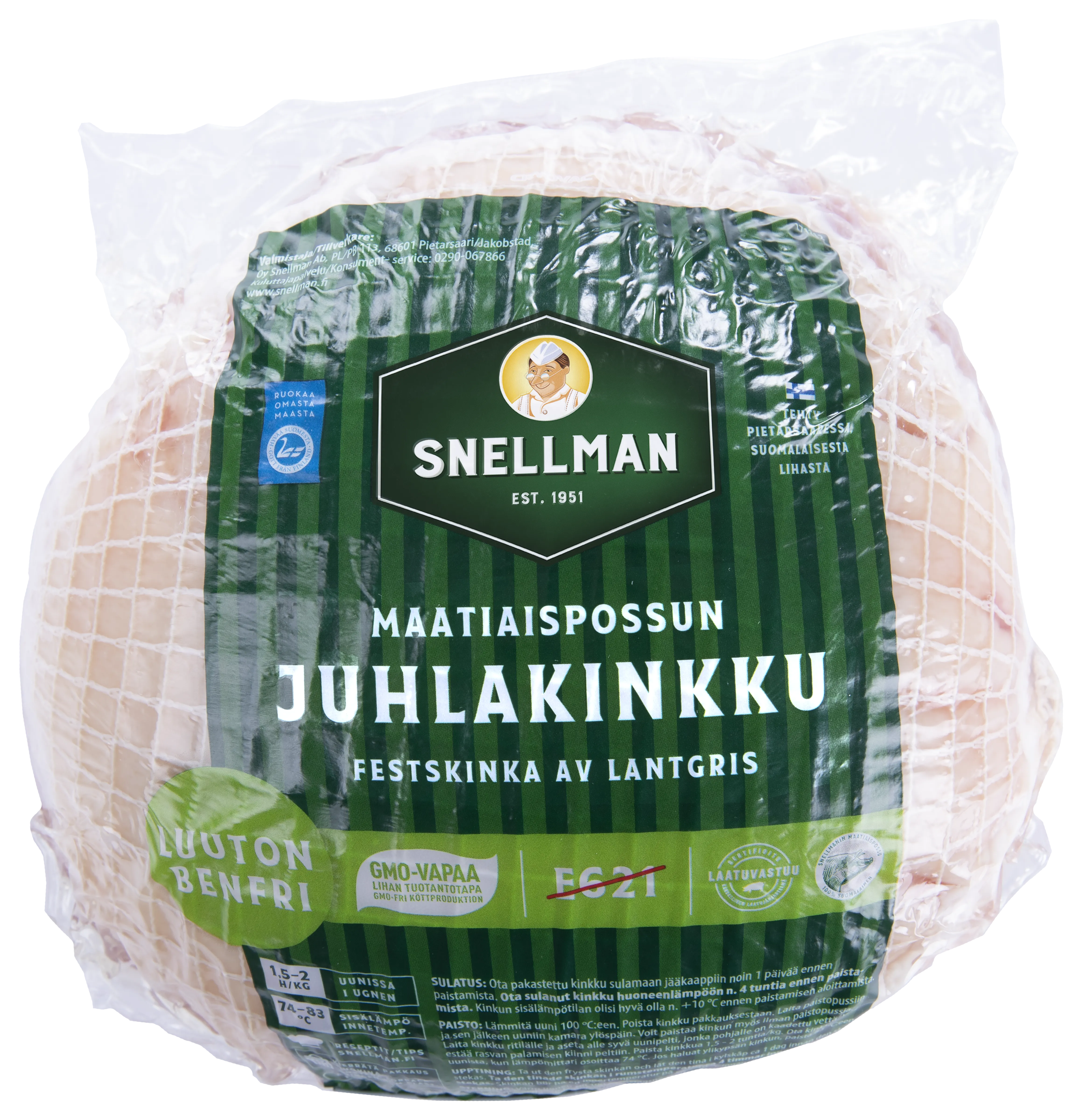 Festskinka av lantgris utan lägg färsk ca 1,5 kg