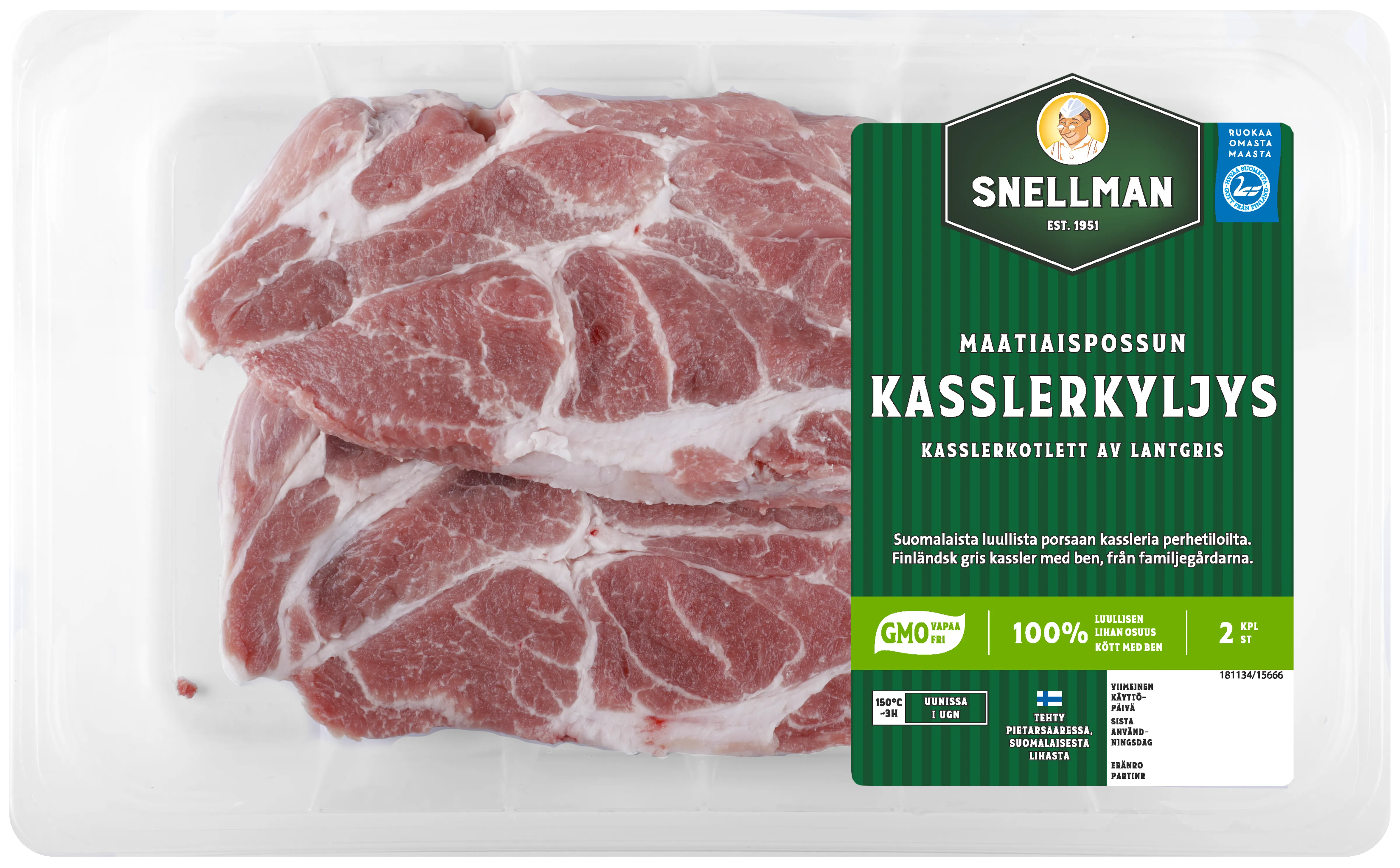 Kasslerkotlett av lantgris 4 st ca 1 kg