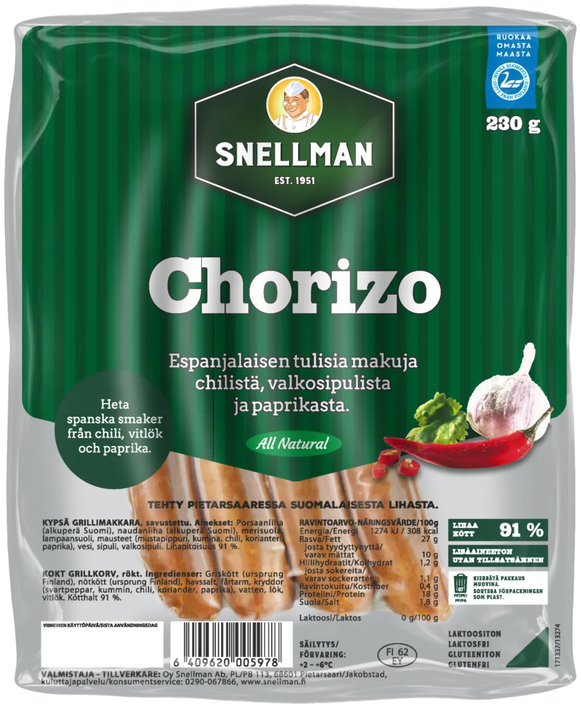 All Natural Chorizo grillimakkara 230 g