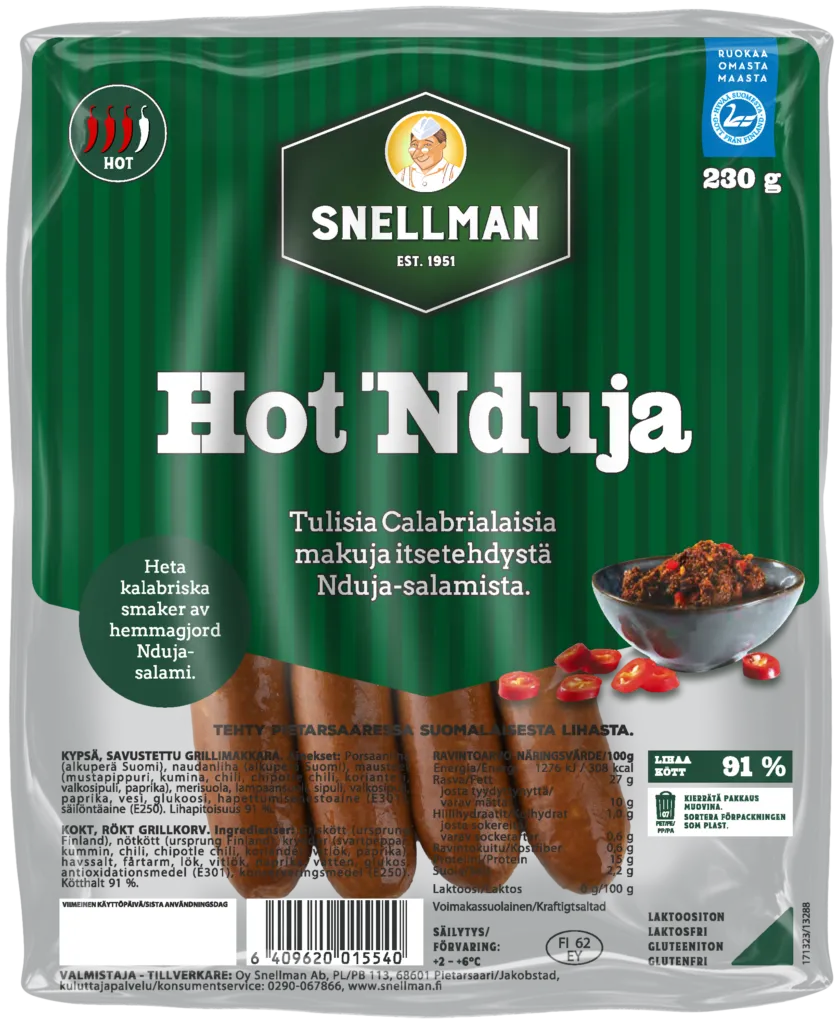 Hot nduja grillimakkara 230 g