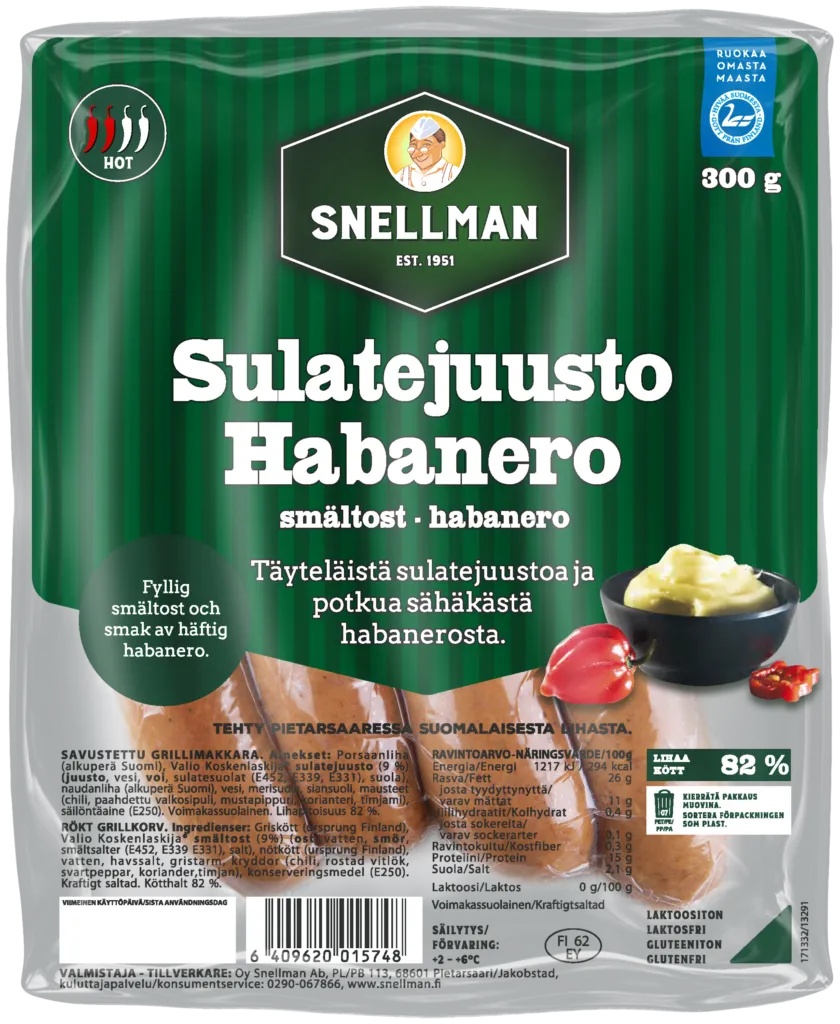 Sulatejuusto-habanero grillimakkara 300 g