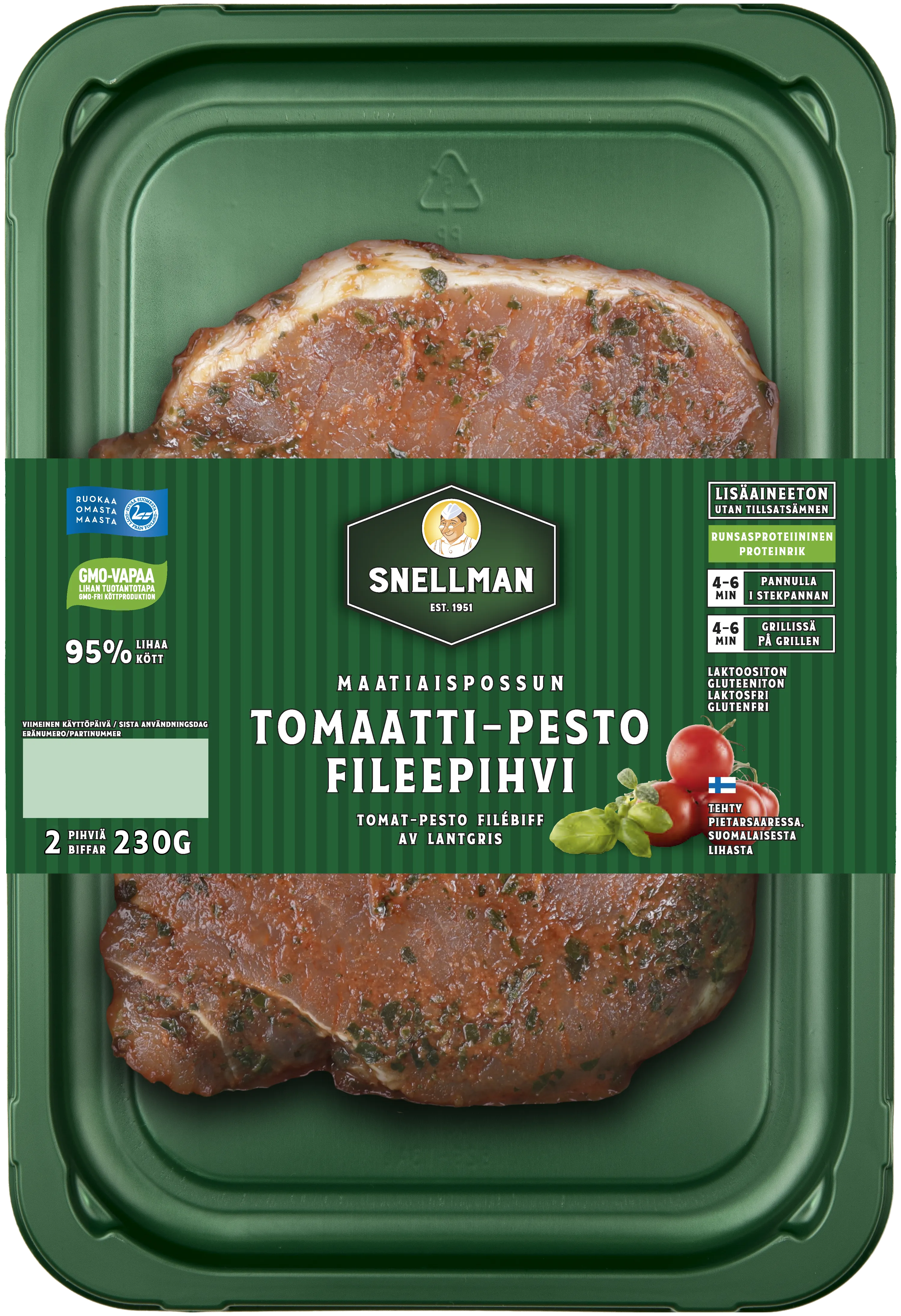 Tomat-pesto filébiff av lantgris 2 st 230 g