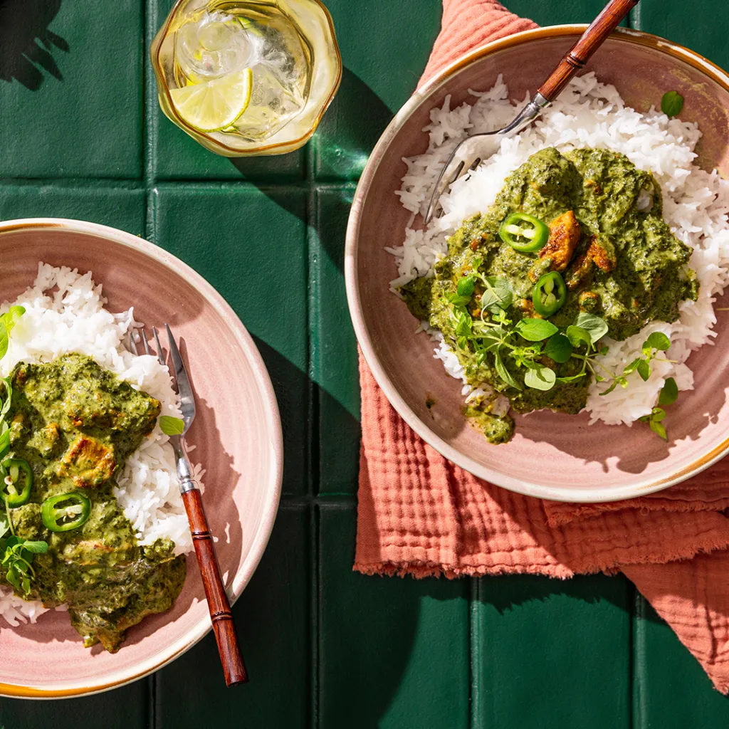 Saag-curry possulla