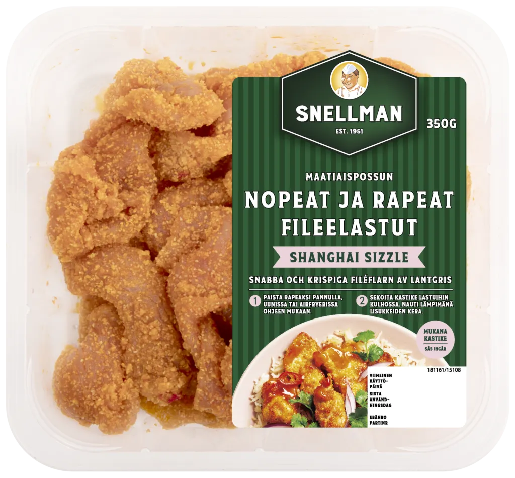 Snabba och krispiga filéflarn av lantgris Shanghai sizzle 350 g