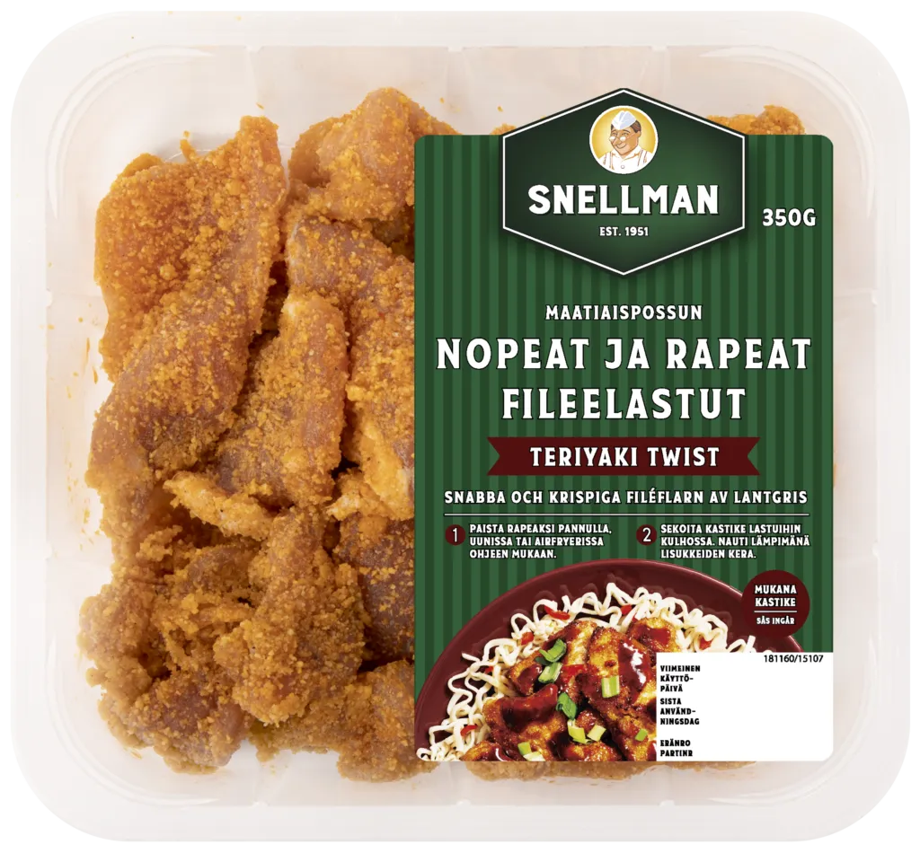 Maatiaispossun nopeat ja rapeat fileelastut teriyaki twist 350 g