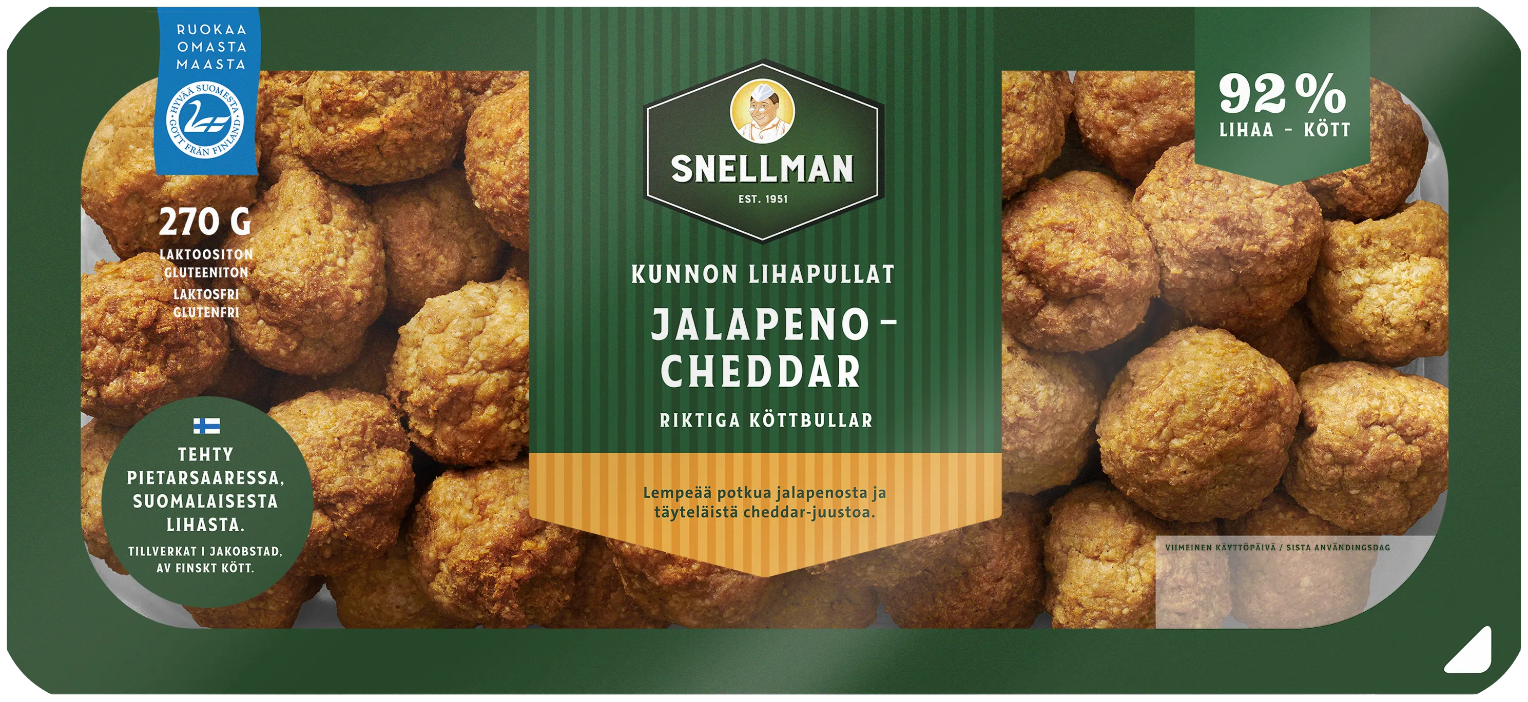 Riktiga jalapeno-cheddar köttbullar 270 g