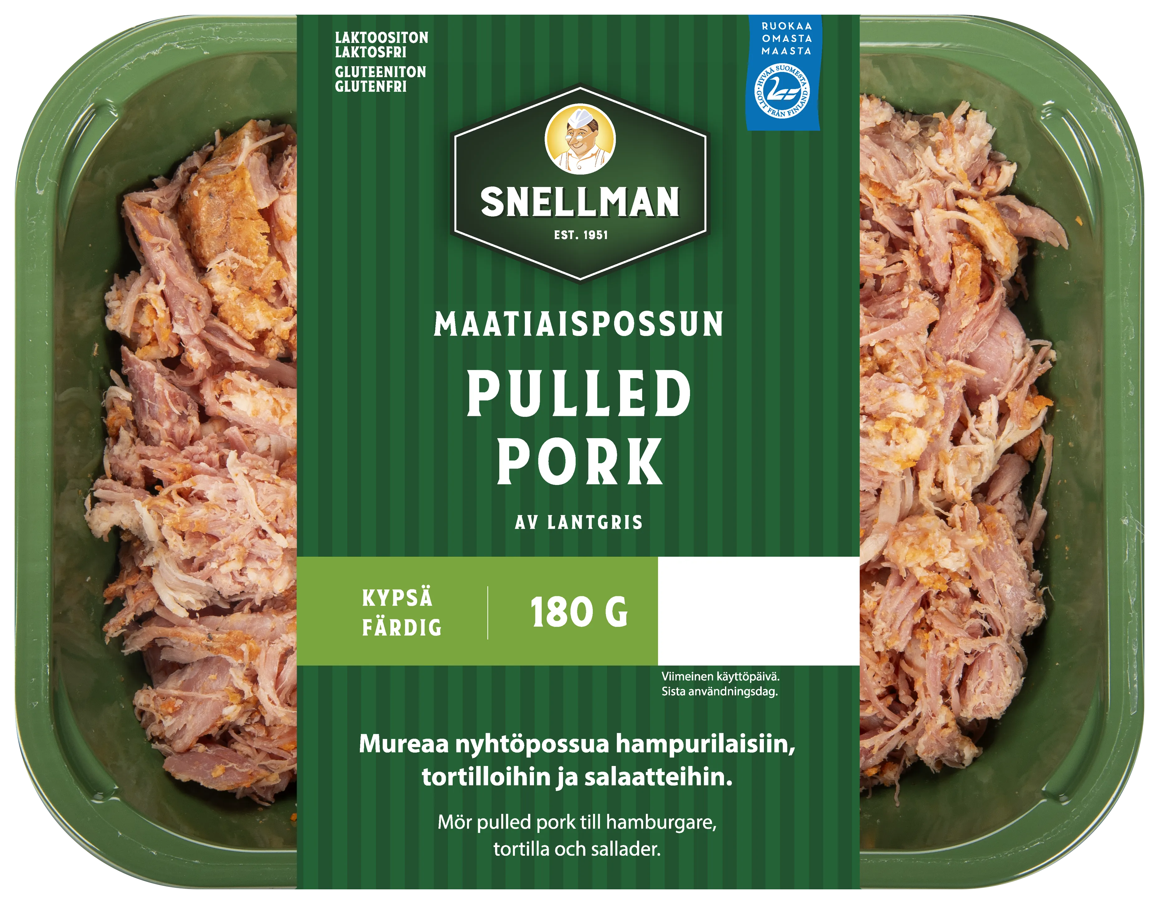 Pulled pork av lantgris 180g