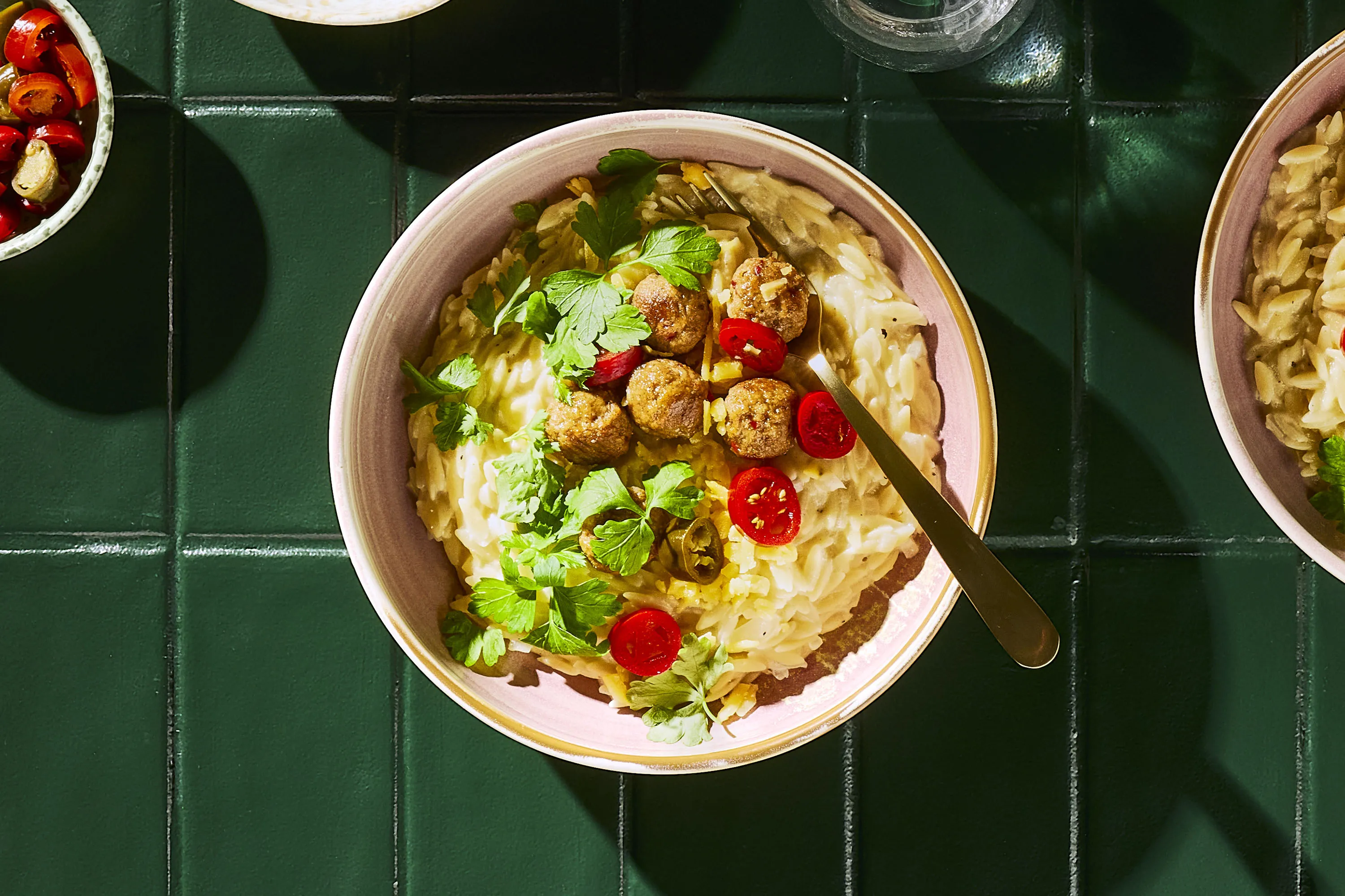 Orzotto med köttbullar