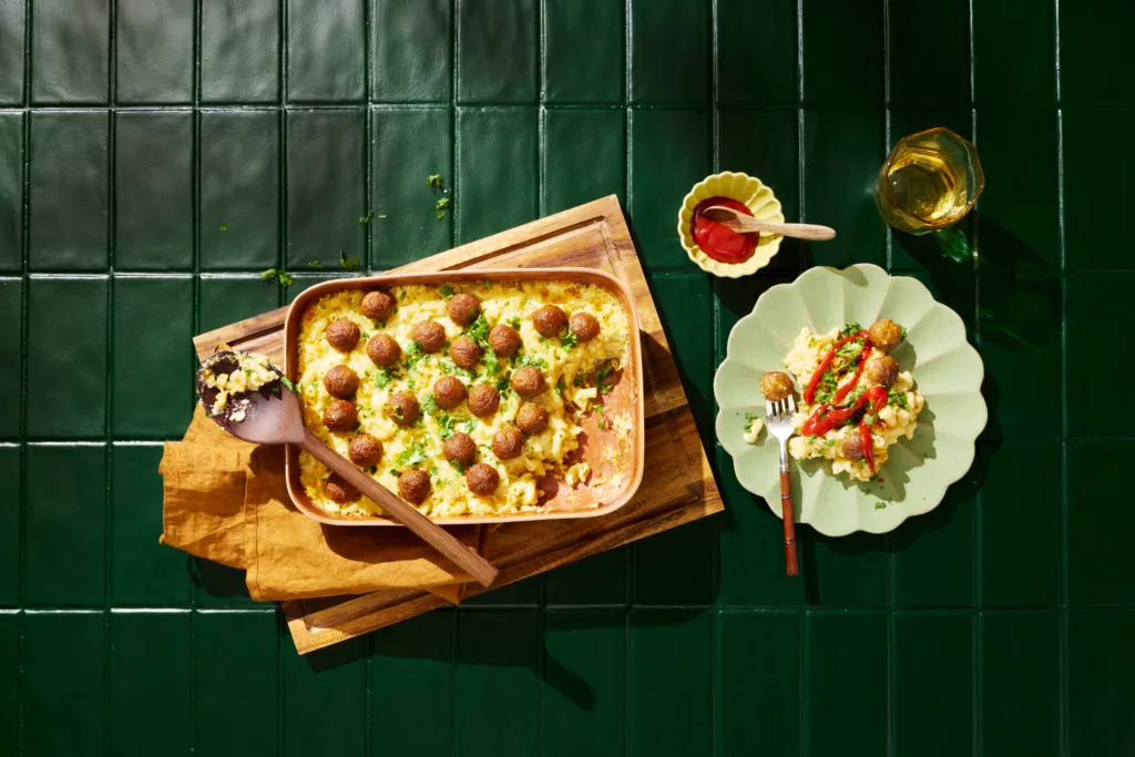 Mac & cheese & köttbullar