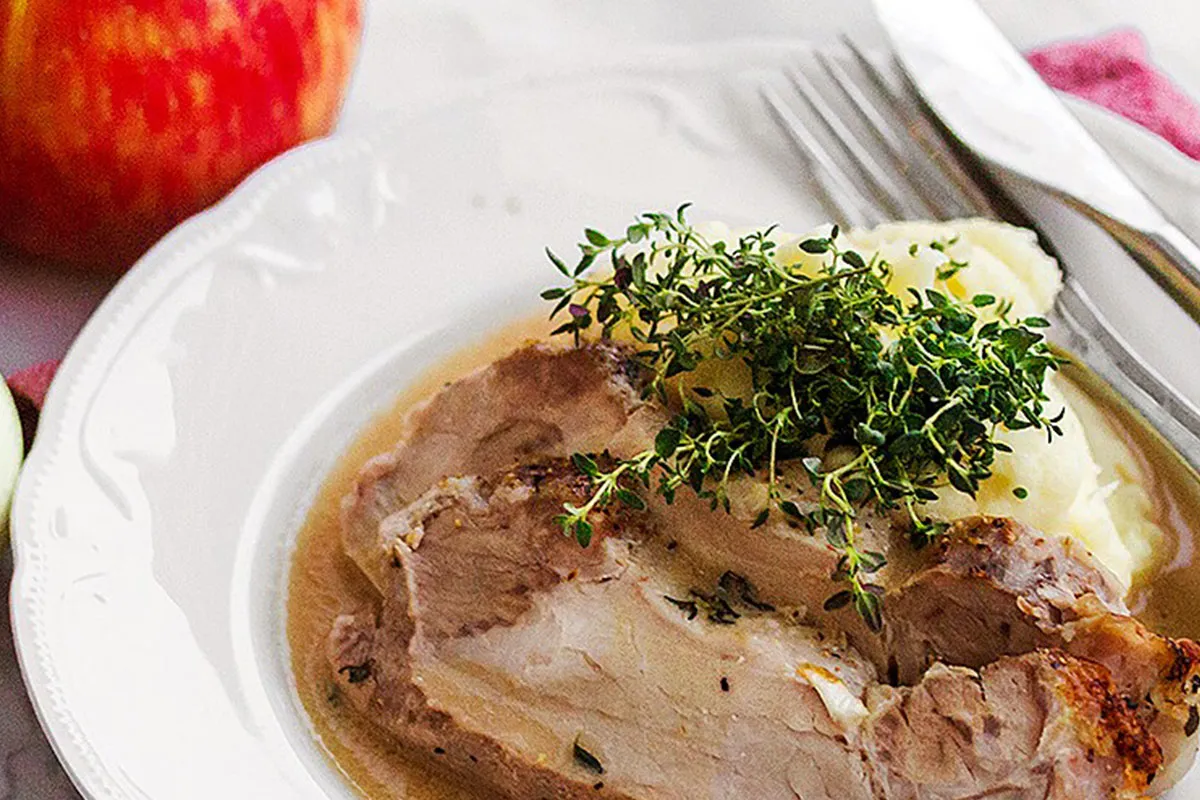 Äppelcidergris – Ciderbrässerad grisytterfilé