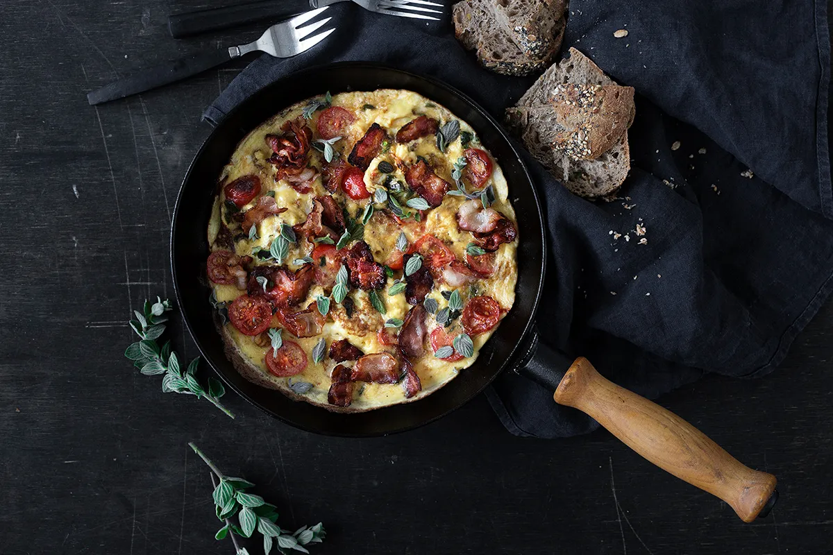 Omelett med bacon