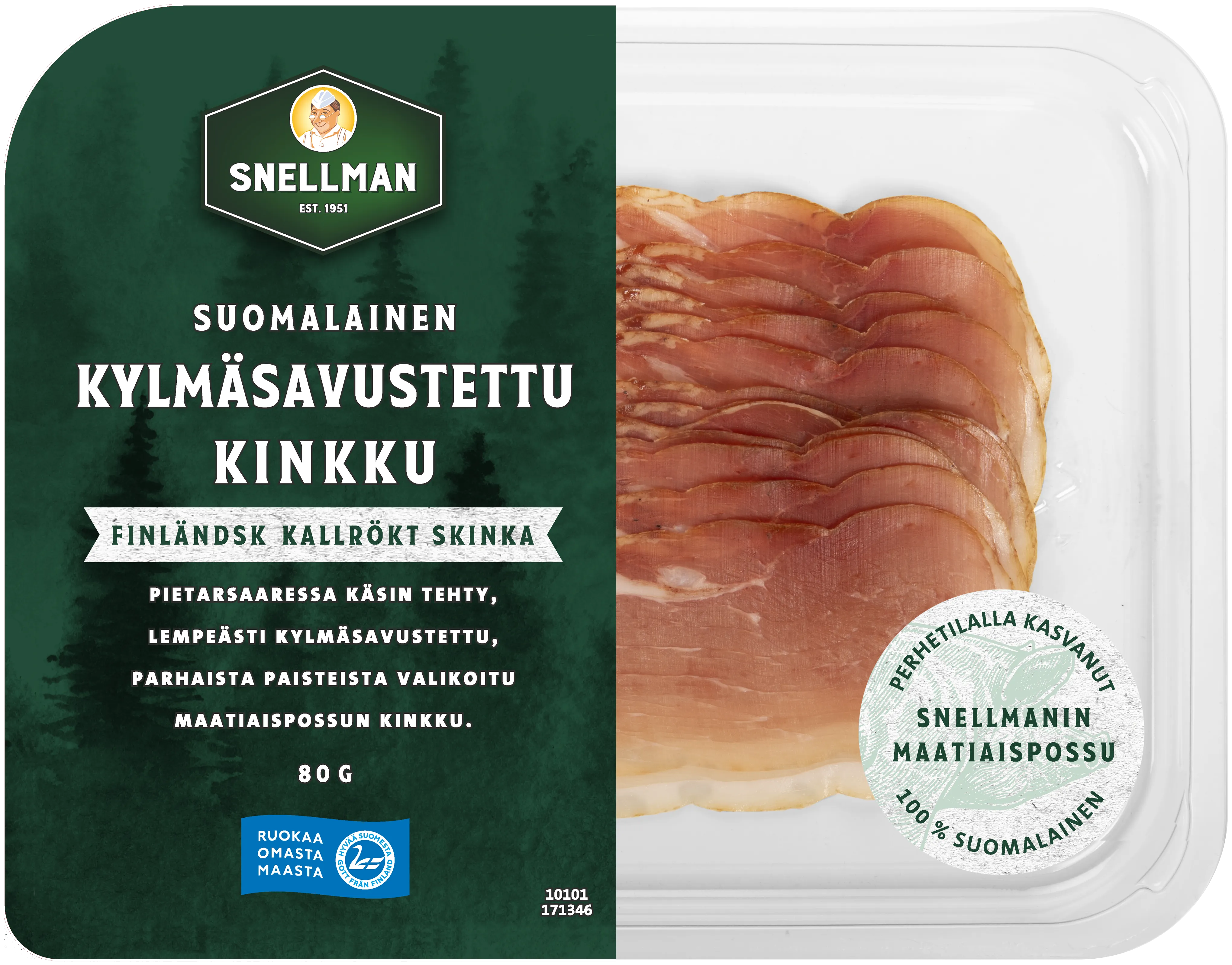 Finländsk kallrökt skinka 80 g