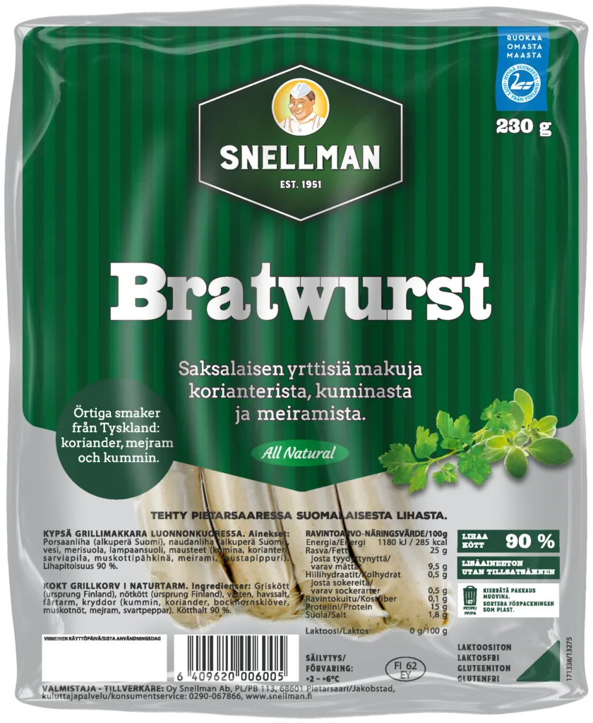 All Natural Bratwurst grillimakkara 230 g