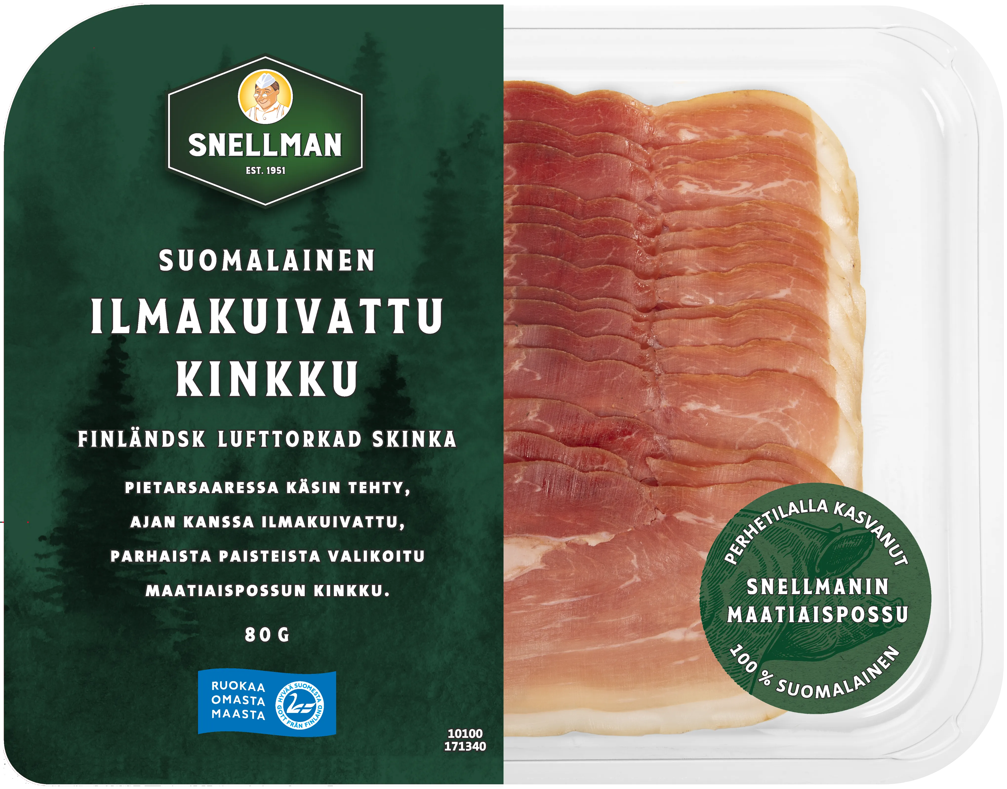 Suomalainen ilmakuivattu kinkku 80 g